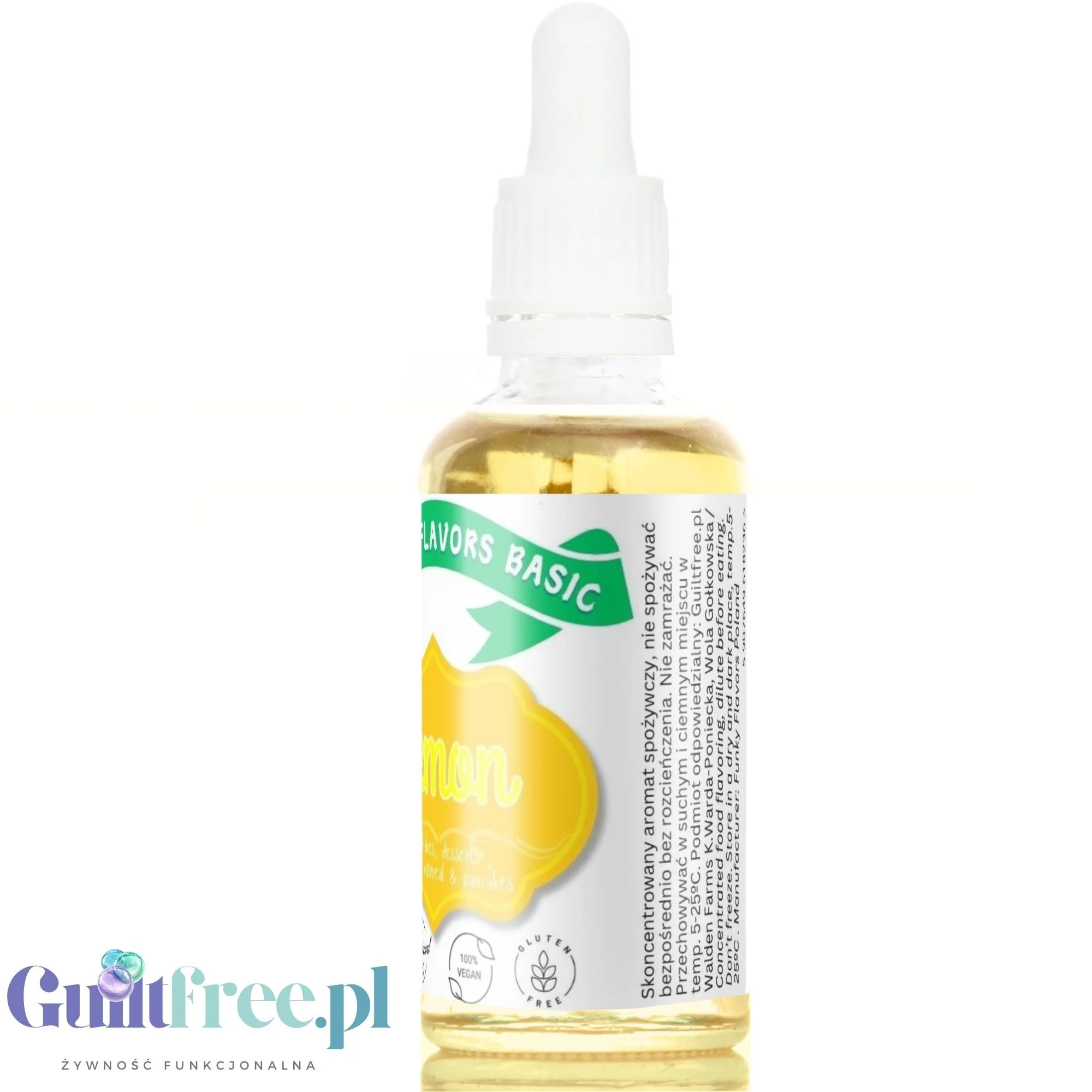 Funky Flavors Basic Lemon 30g - Cytryna - kropelki aromatyzujące bez cukru, tłuszczu i słodzików - Image 4