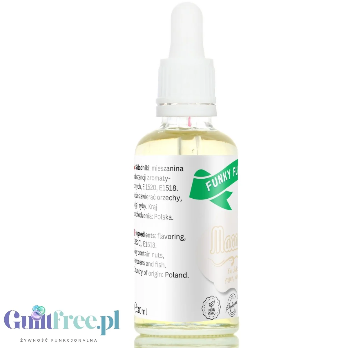 Funky Flavors Basic Macadamia 30ml - kropelki aromatyzujące bez cukru, słodzików i kalorii - Image 3