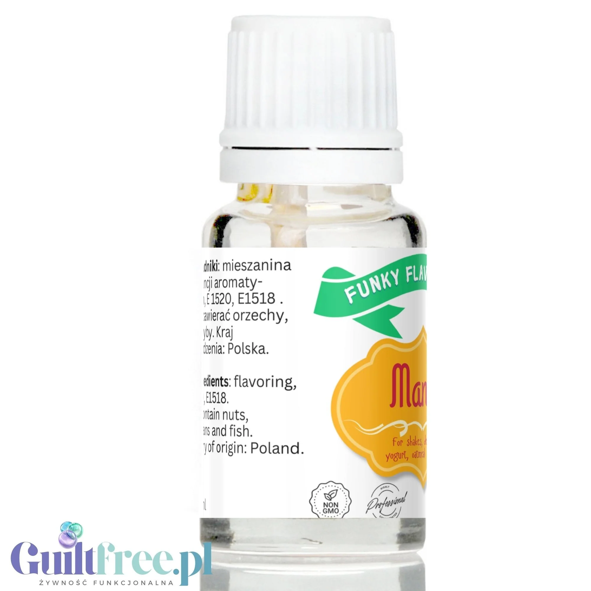 Funky Flavors Basic Mango 10ml - kropelki aromatyczne z nutą mango, bez cukru, słodzików i kalorii - Image 3