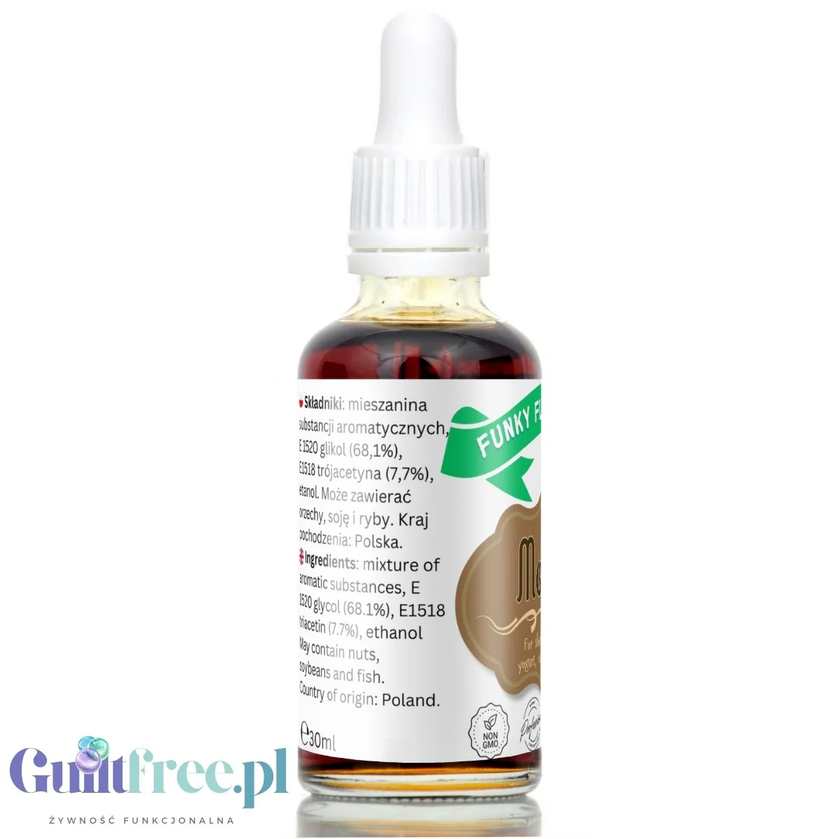 Funky Flavors Basic Mocha 30ml - kawowe kropelki aromatyczne bez cukru, kalorii i słodzików - Image 3