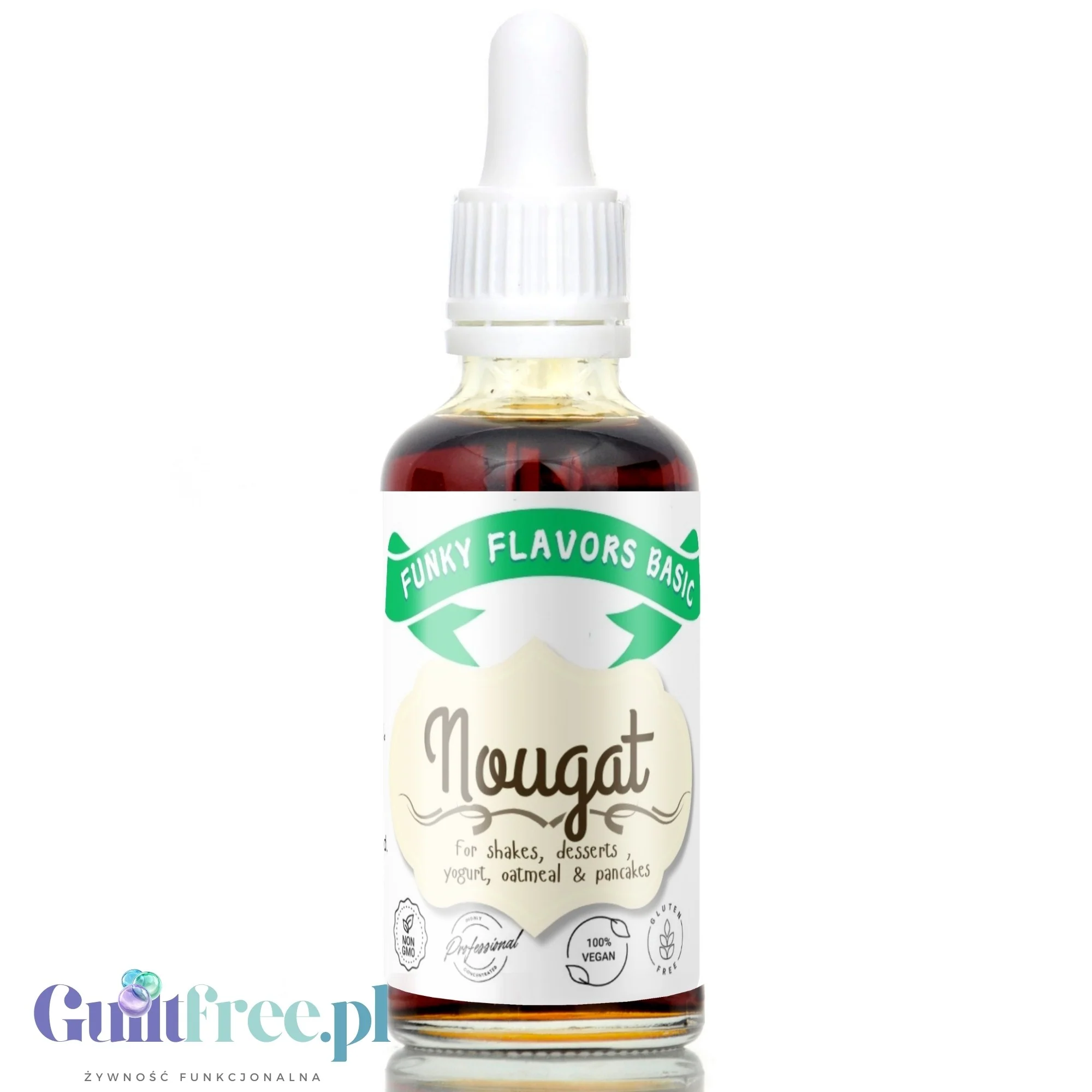 Funky Flavors Basic Nougat 30ml - nugatowe kropelki aromatyzujące bez cukru, słodzików i kalorii
