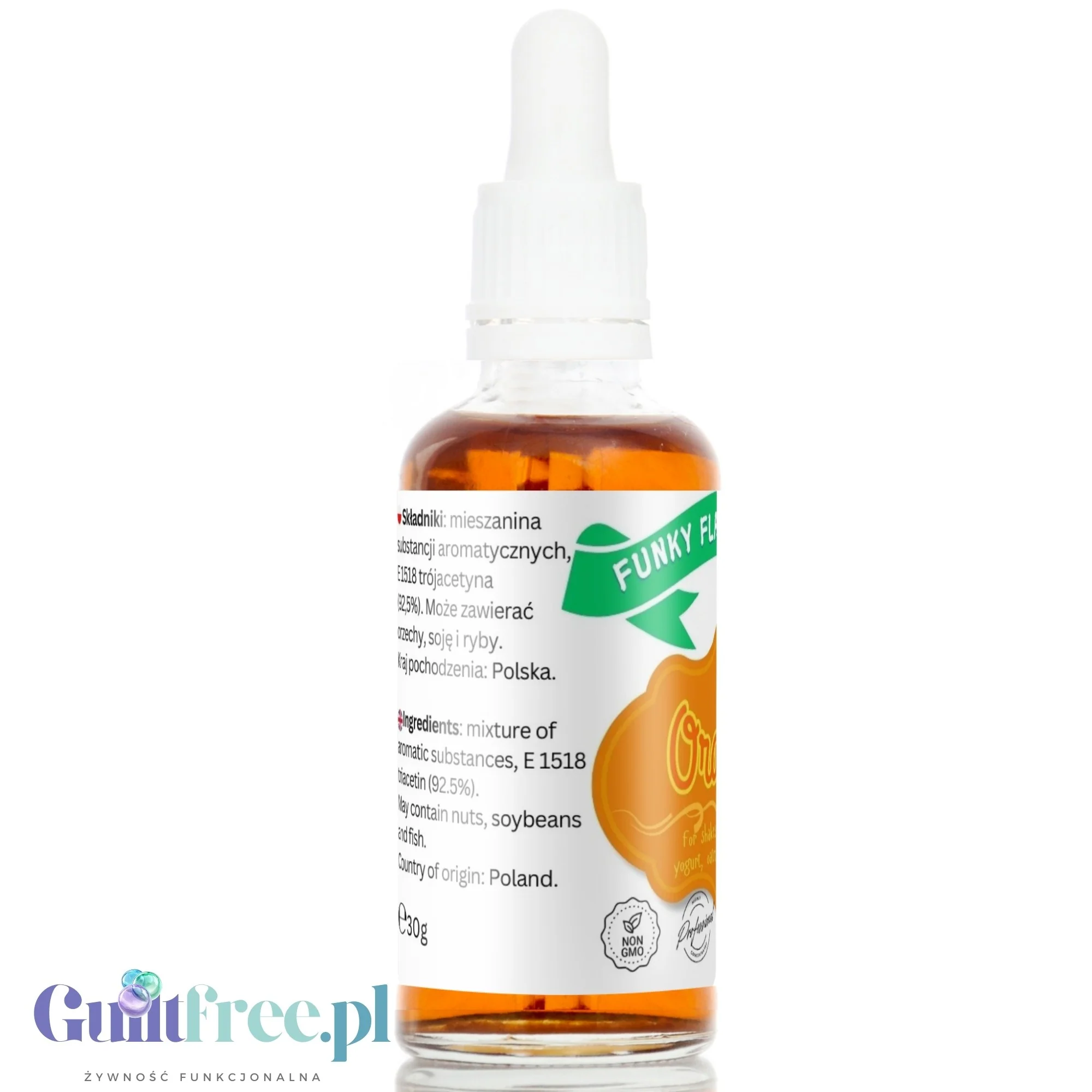 Funky Flavors Basic Orange 30ml - kropelki aromatyczne do jedzenia i picia, bez cukru i słodzików - Image 3