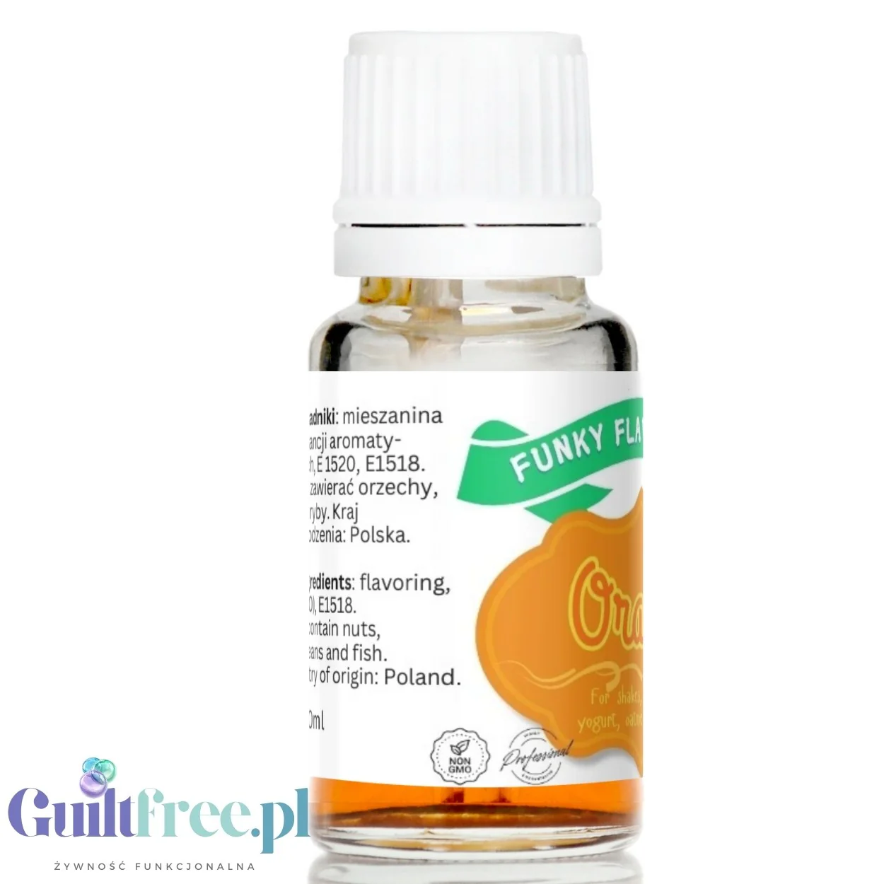 Funky Flavors Basic Orange 10ml - pomarańczowe kropelki aromatyczne do żywności, bez cukru i bez tłuszczu - Image 4