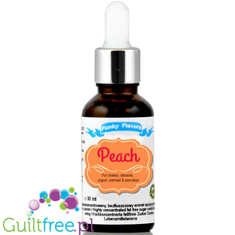 Funky Flavors Basic Peach 30ml - brzoskwiniowe kropelki do napojów i posiłków bez cukru, słodzików i kalorii - Image 3