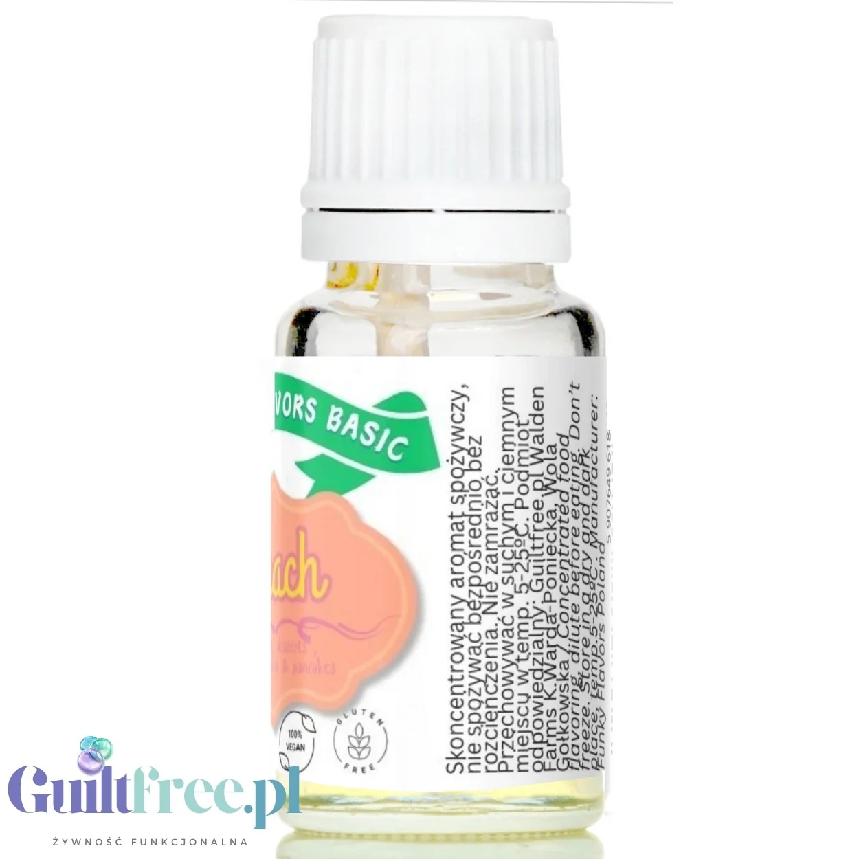 Funky Flavors Basic Peach 10ml - brzoskwiniowe kropelki aromatyzujące bez kalorii, cukru i słodzików - Image 4