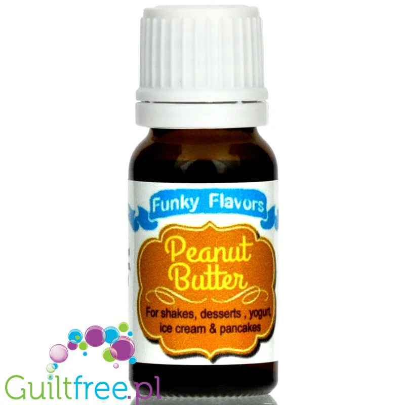 Funky Flavors Basic Peanut Butter 10ml - aromatyczne kropelki do napojów i posiłków bez cukru i słodzików - Image 2