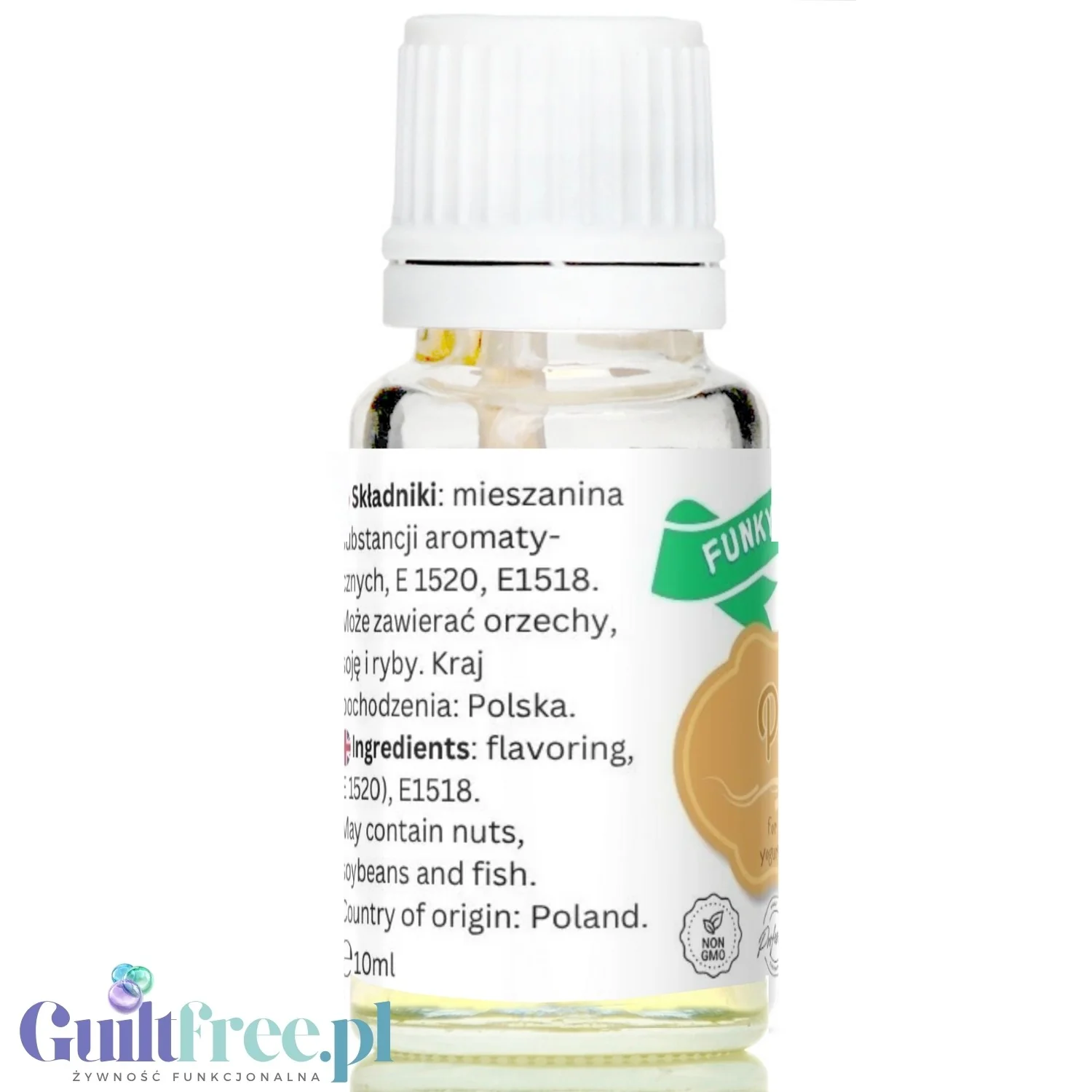 Funky Flavors Basic Peanut 10ml - Orzechy Ziemne - Fistaszkowe kropelki aromatyzujące bez cukru i słodzików - Image 3
