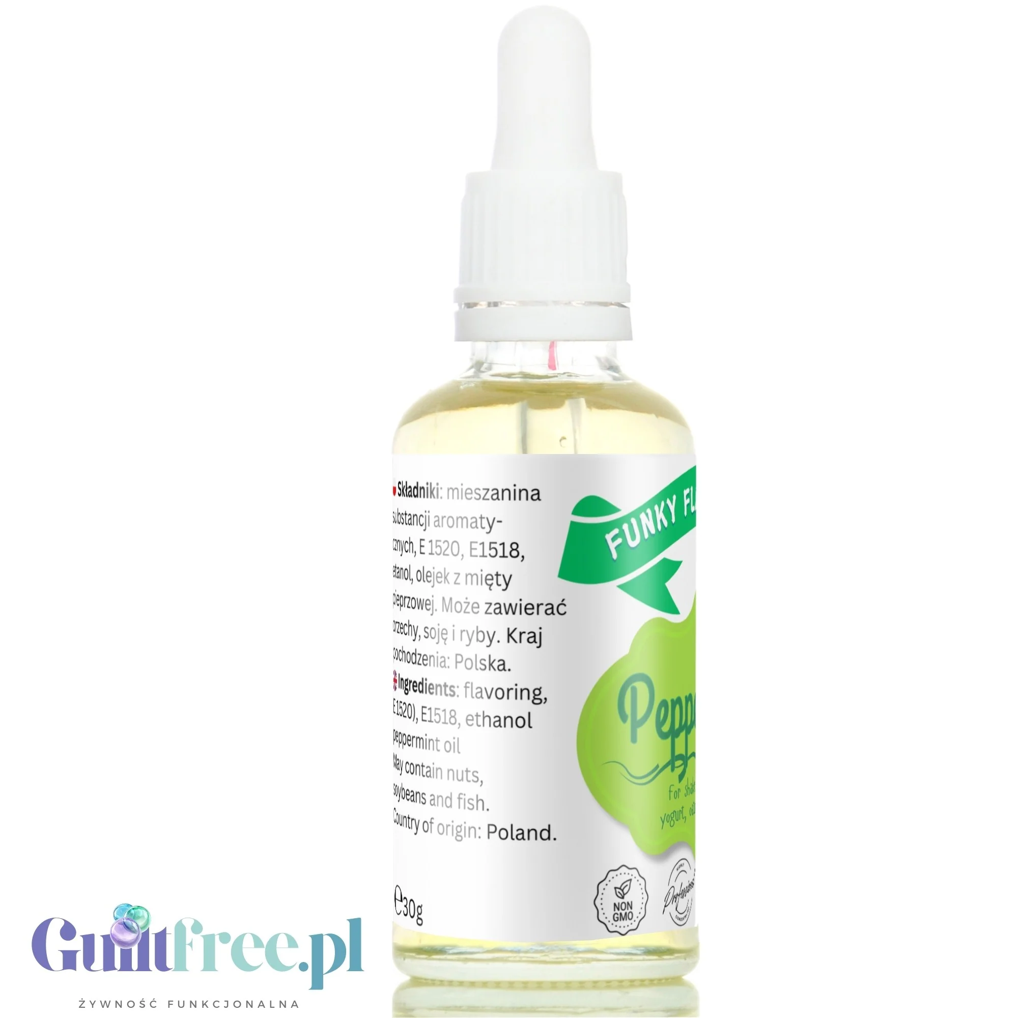 Funky Flavors Basic Peppermint 30g - miętowe kropelki aromatyczne bez cukru, tłuszczu i słodzików - Image 3