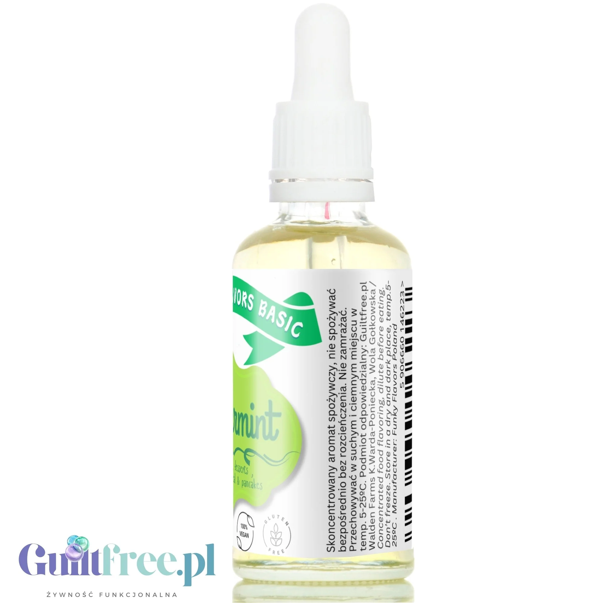 Funky Flavors Basic Peppermint 30g - miętowe kropelki aromatyczne bez cukru, tłuszczu i słodzików - Image 4
