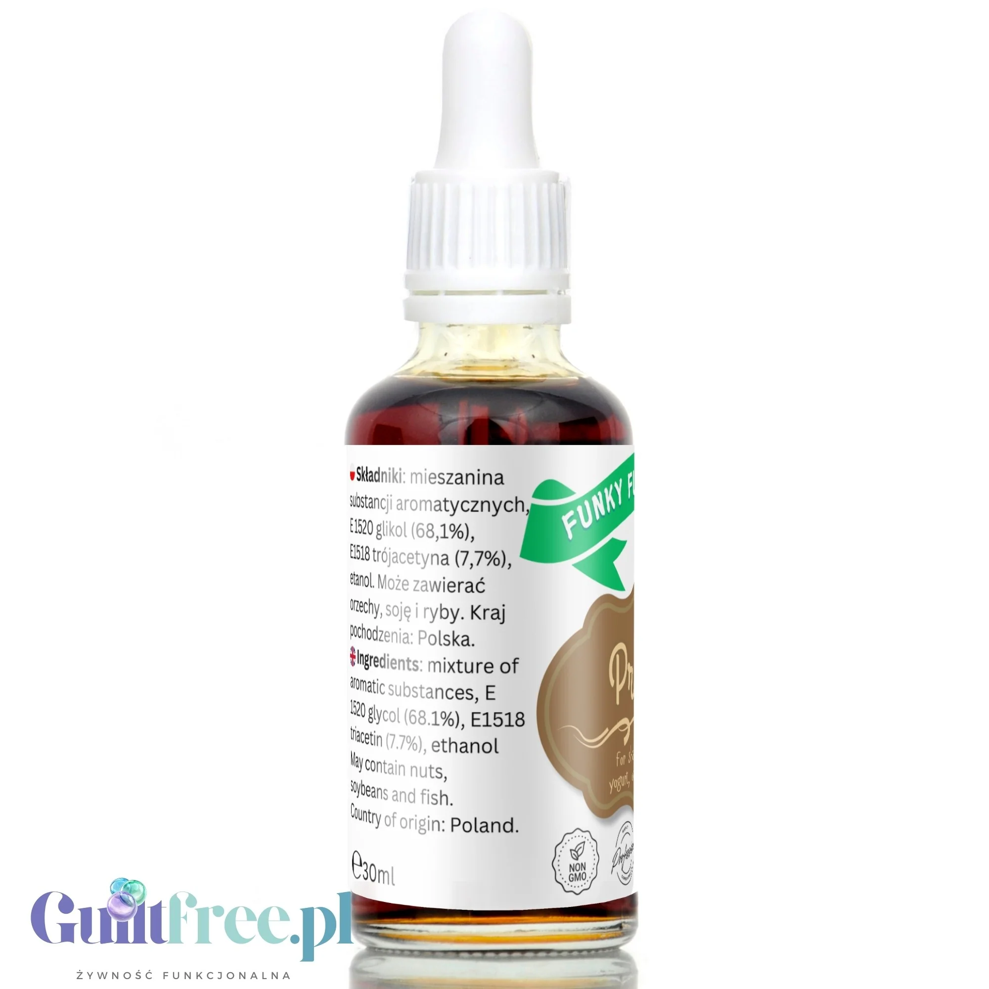 Funky Flavors Basic Praline 30ml - pralinkowe kropelki do potraw i napojów bez cukru i słodzików - Image 2