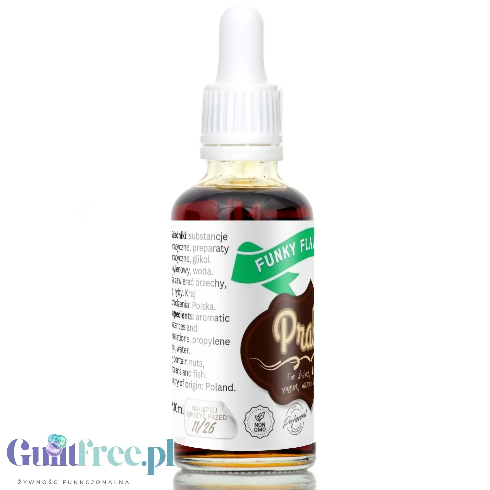 Funky Flavors Basic Praline 30ml - pralinkowe kropelki do potraw i napojów bez cukru i słodzików - Image 5