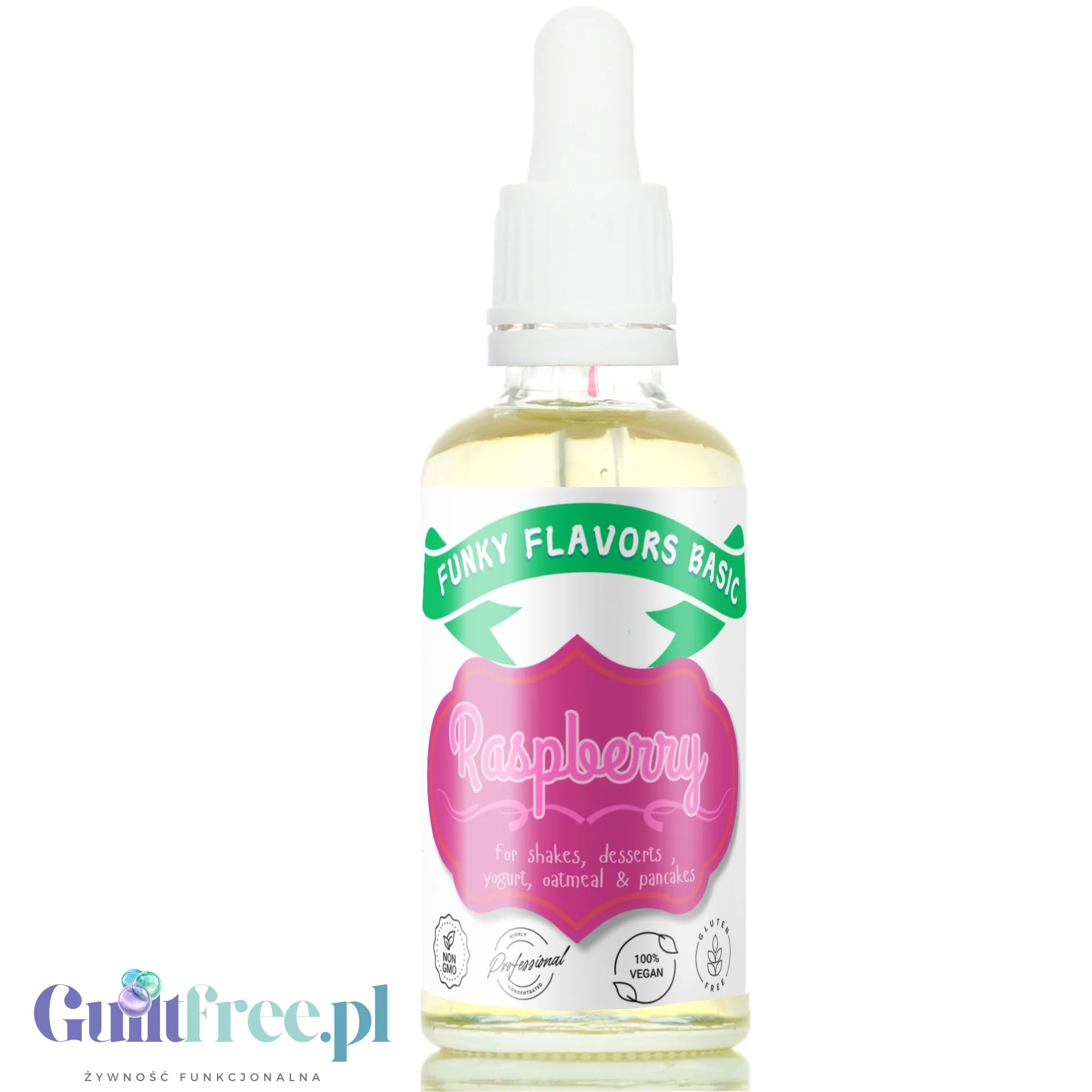 Funky Flavors Basic Raspberry 30ml - malinowe kropelki aromatyczne bez cukru, tłuszczu i słodzików