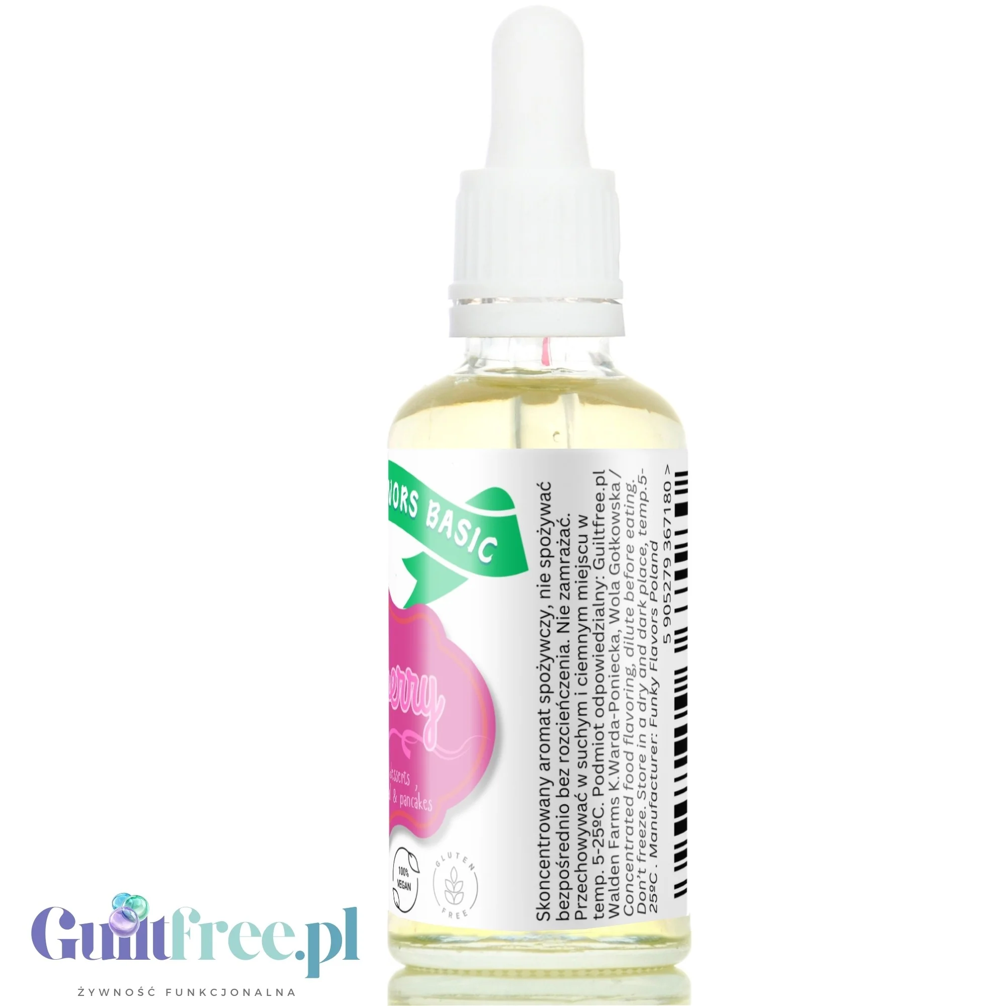 Funky Flavors Basic Raspberry 30ml - malinowe kropelki aromatyczne bez cukru, tłuszczu i słodzików - Image 4