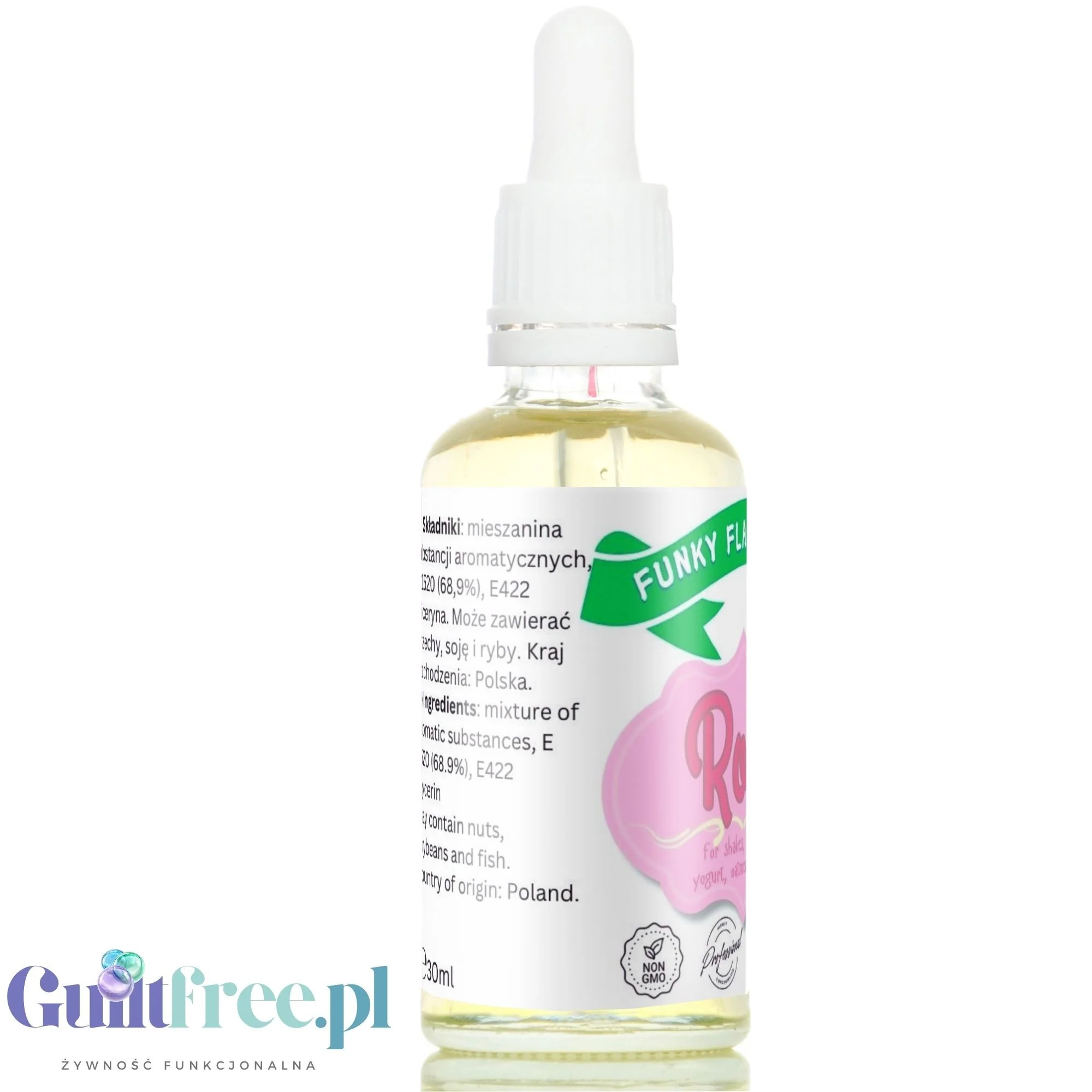 Funky Flavors Basic Rose 30ml - Róża - kropelki aromatyzujące bez cukru, tłuszczu i słodzików - Image 3