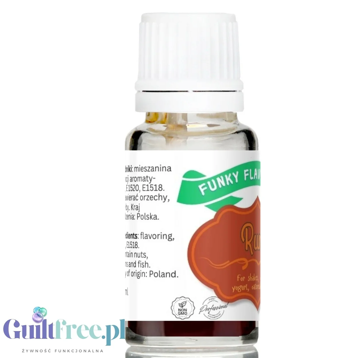 Funky Flavors Basic Rum 10ml - rumowe kropelki aromatyzujące bez cukru, słodzików i tłuszczu - Image 3