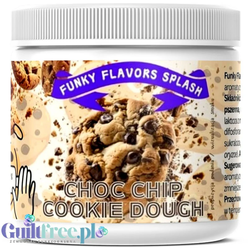 Funky Flavors Splash Chocolate Chip Cookie Dough 200g - aromat słodzący w proszku bez cukru, smak Maślanego Herbatnika