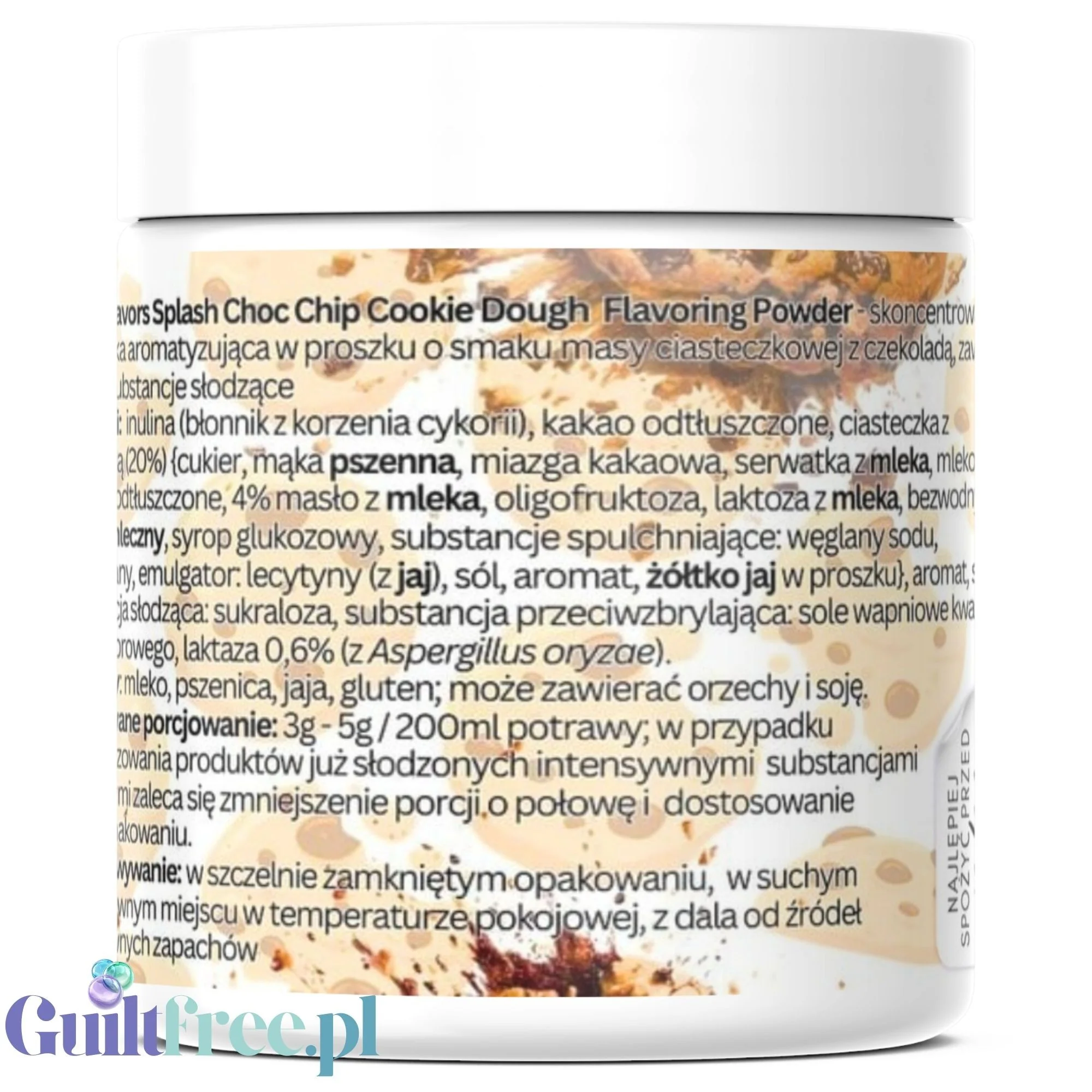 Funky Flavors Splash Chocolate Chip Cookie Dough 50g - aromat słodzący w proszku bez cukru, smak Maślanego Herbatnika - Image 6