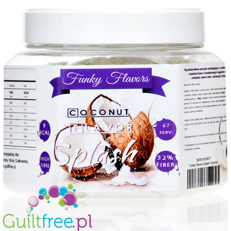 Funky Flavors Splash Coconut Almond 200g - kokosowy aromat słodzący w proszku z kokosem, migdałami i białą czekoladą - Image 2