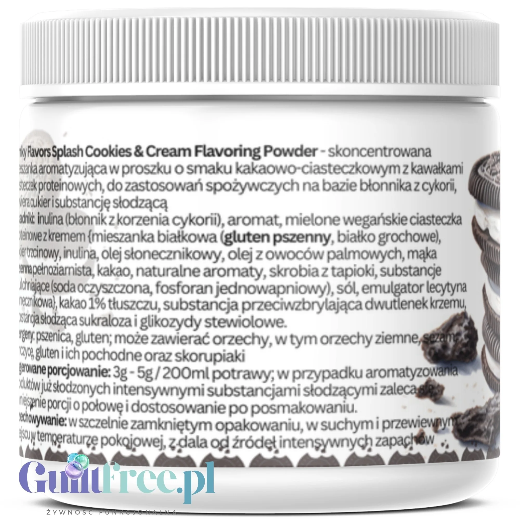 Funky Flavors Splash Cookies & Cream 6kcal 200g - skoncentrowany ciasteczkowy aromat słodzący w proszku - Image 4