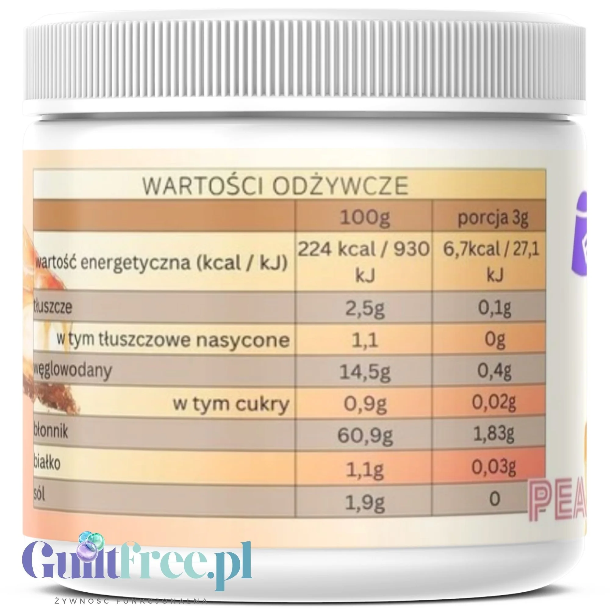 Funky Flavors Splash Peach Cheesecake 200g - smakowy słodzik w proszku, smak Sernika z Brzoskwiniami - Image 3