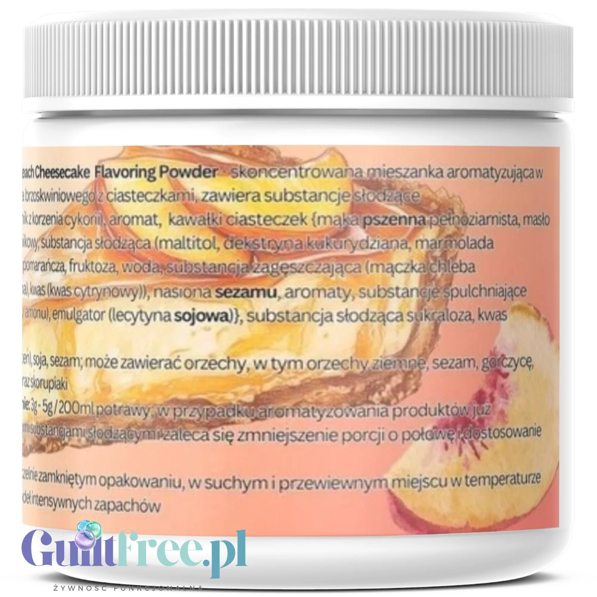 Funky Flavors Splash Peach Cheesecake 200g - smakowy słodzik w proszku, smak Sernika z Brzoskwiniami - Image 5