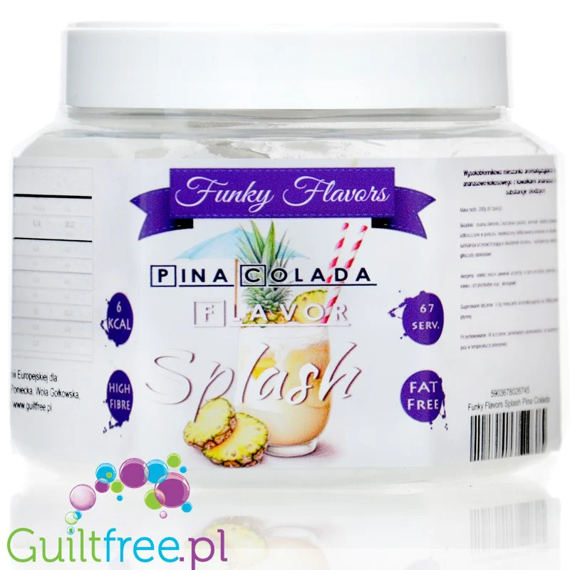 Funky Flavors Splash Pina Colada 5kcal 150g - aromat słodzący w proszku bez cukru z kokosem i ananasem - Image 2