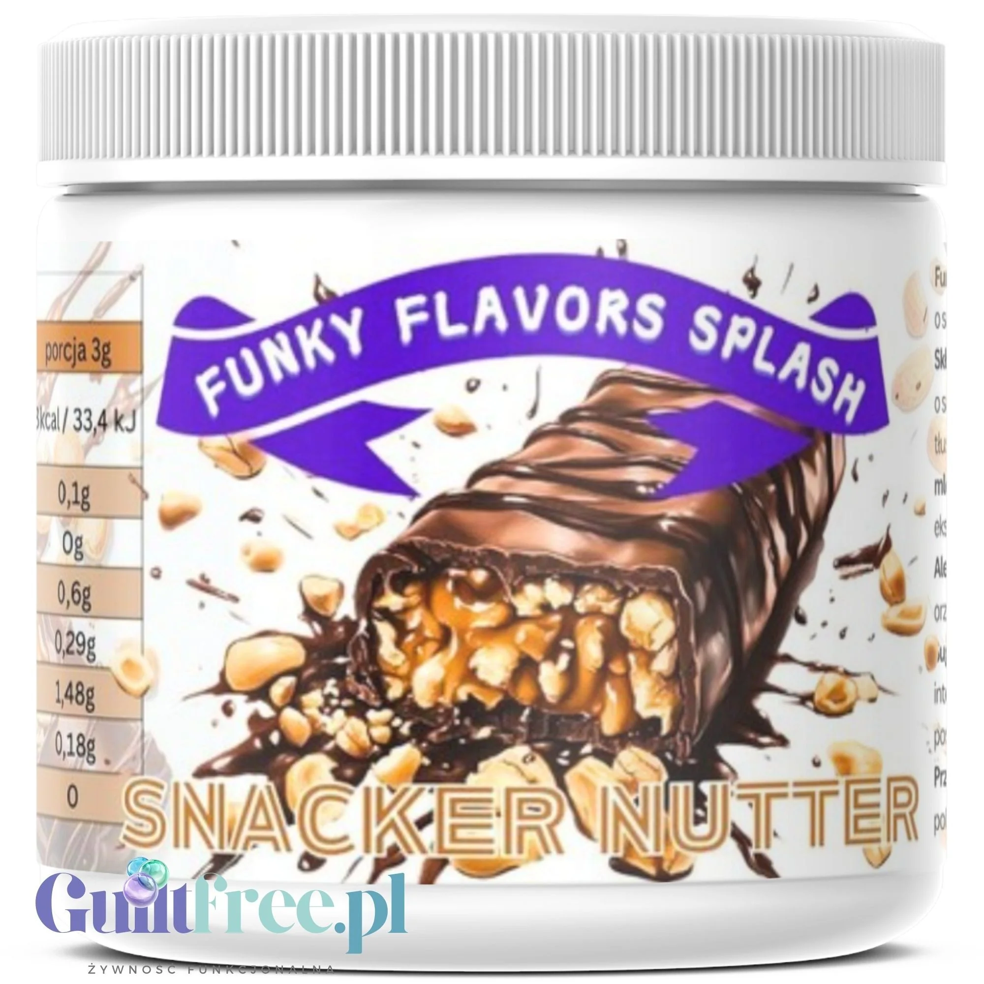 Funky Flavors Splash Snacker Nutter 200g - aromat słodzący w proszku bez cukru, smak Czekolady z Masłem Orzechowym