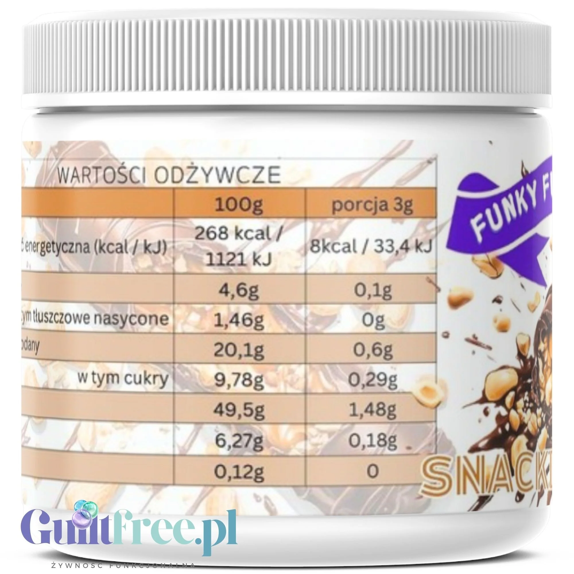 Funky Flavors Splash Snacker Nutter 200g - aromat słodzący w proszku bez cukru, smak Czekolady z Masłem Orzechowym - Image 2
