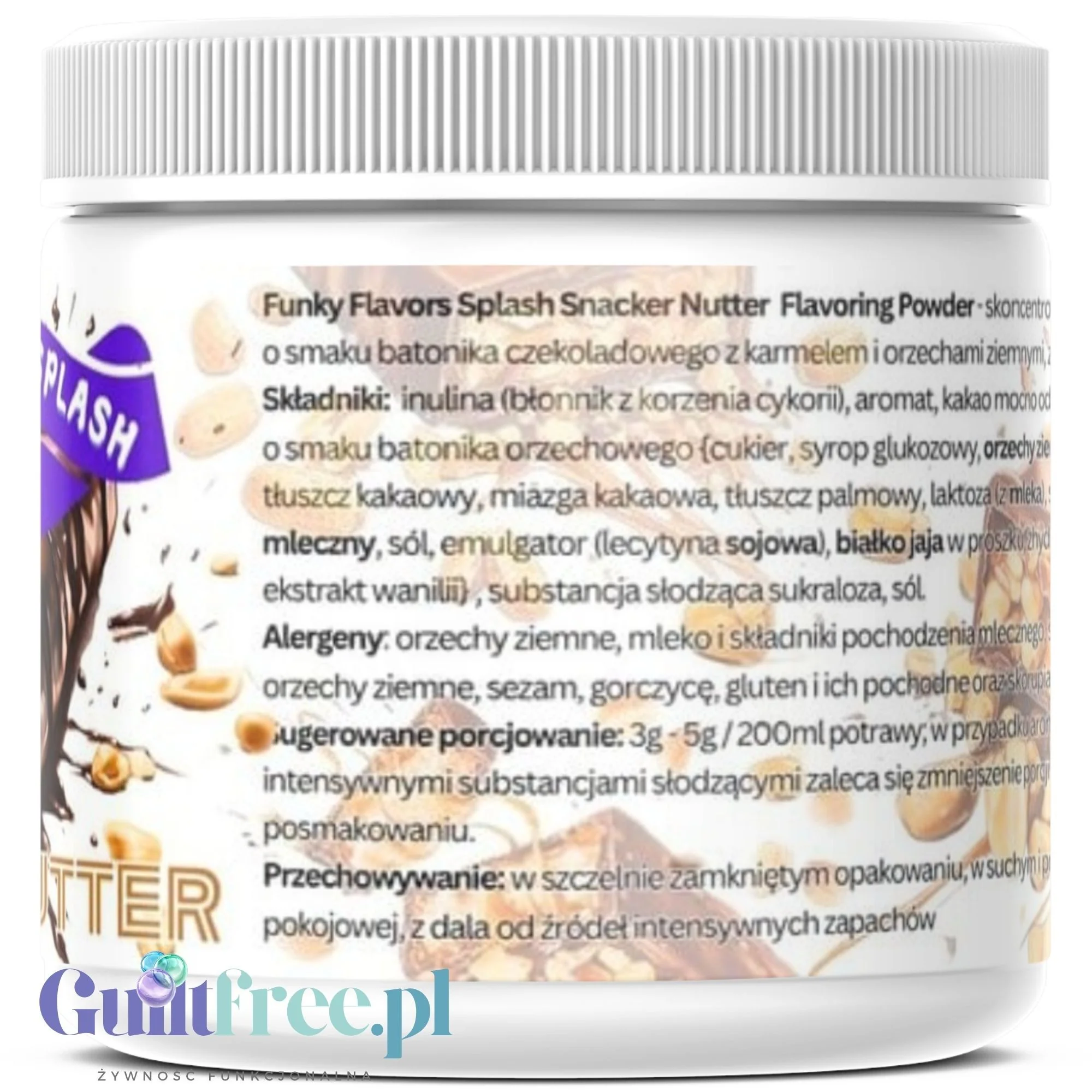 Funky Flavors Splash Snacker Nutter 200g - aromat słodzący w proszku bez cukru, smak Czekolady z Masłem Orzechowym - Image 4