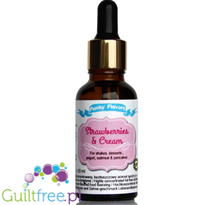 Funky Flavors Basic Strawberries & Cream 30ml - Truskawki w Śmietanie - kropelki aromatyczne bez cukru, słodzików i kalorii - Image 2