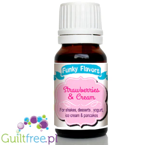 Funky Flavors Basic Strawberries  Cream 10ml - Truskawki w Śmietanie - aromatyzujące kropelki bez cukru i słodzików - Image 2