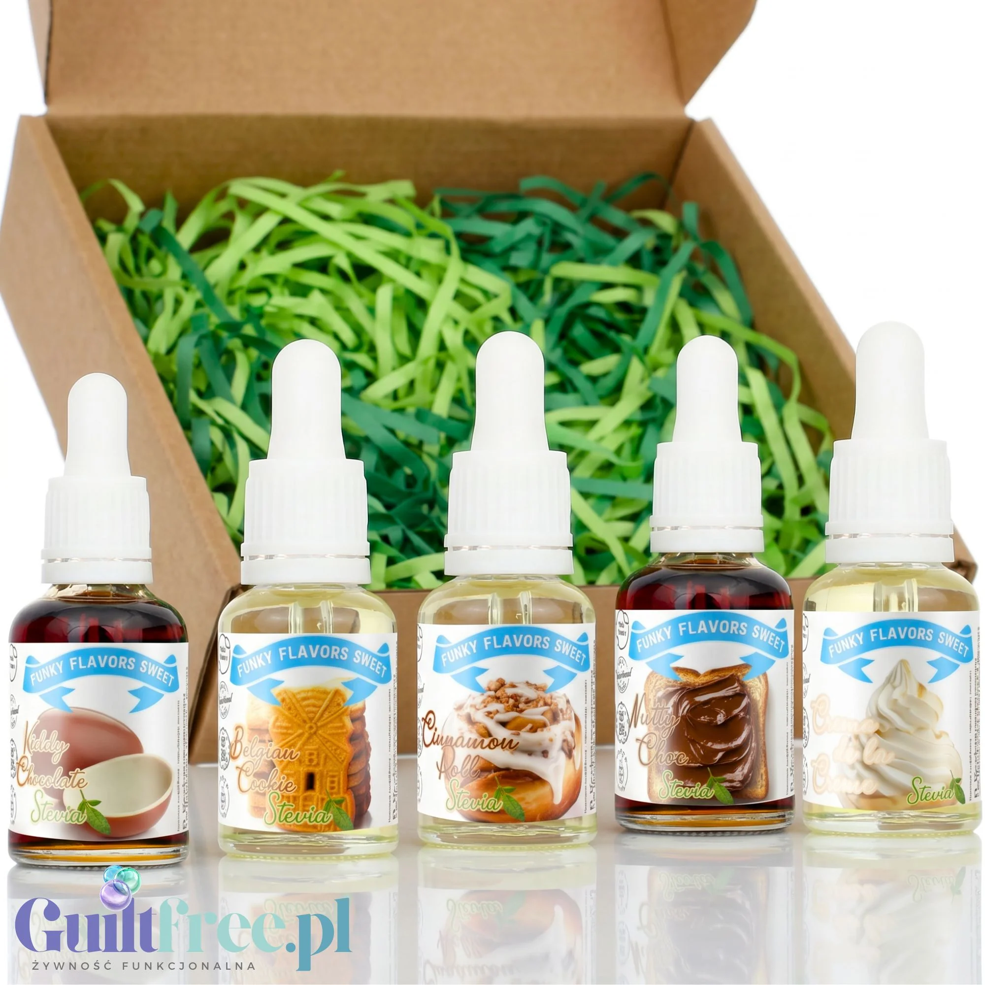 Funky Flavors Sweet 5 x 10ml, Set Testerski Just One More Bite STEVIA - Image 2