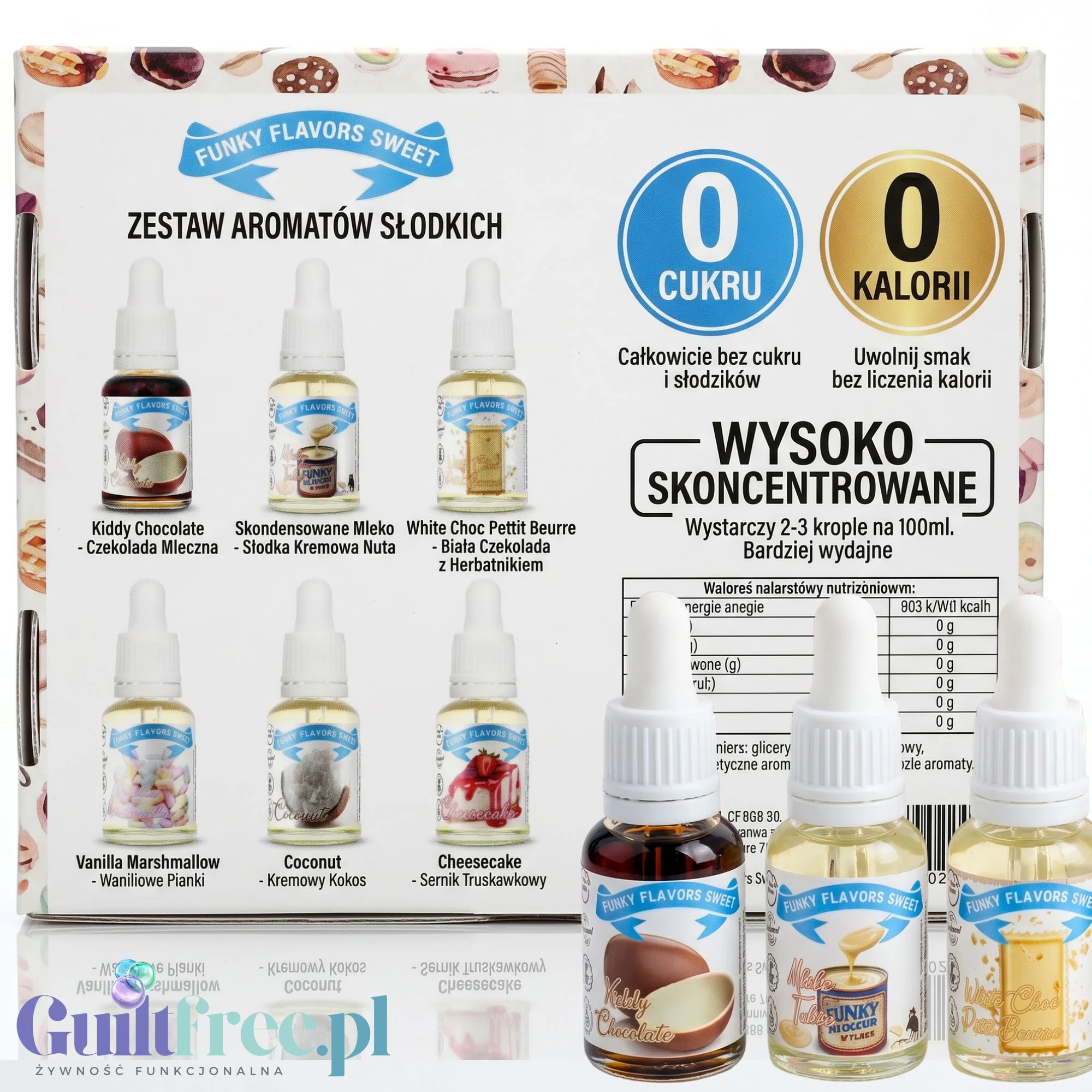 Funky Flavors Sweet 6 x 10ml, Set Testerski Soft Serve Stories - zestaw aromatów - Image 3