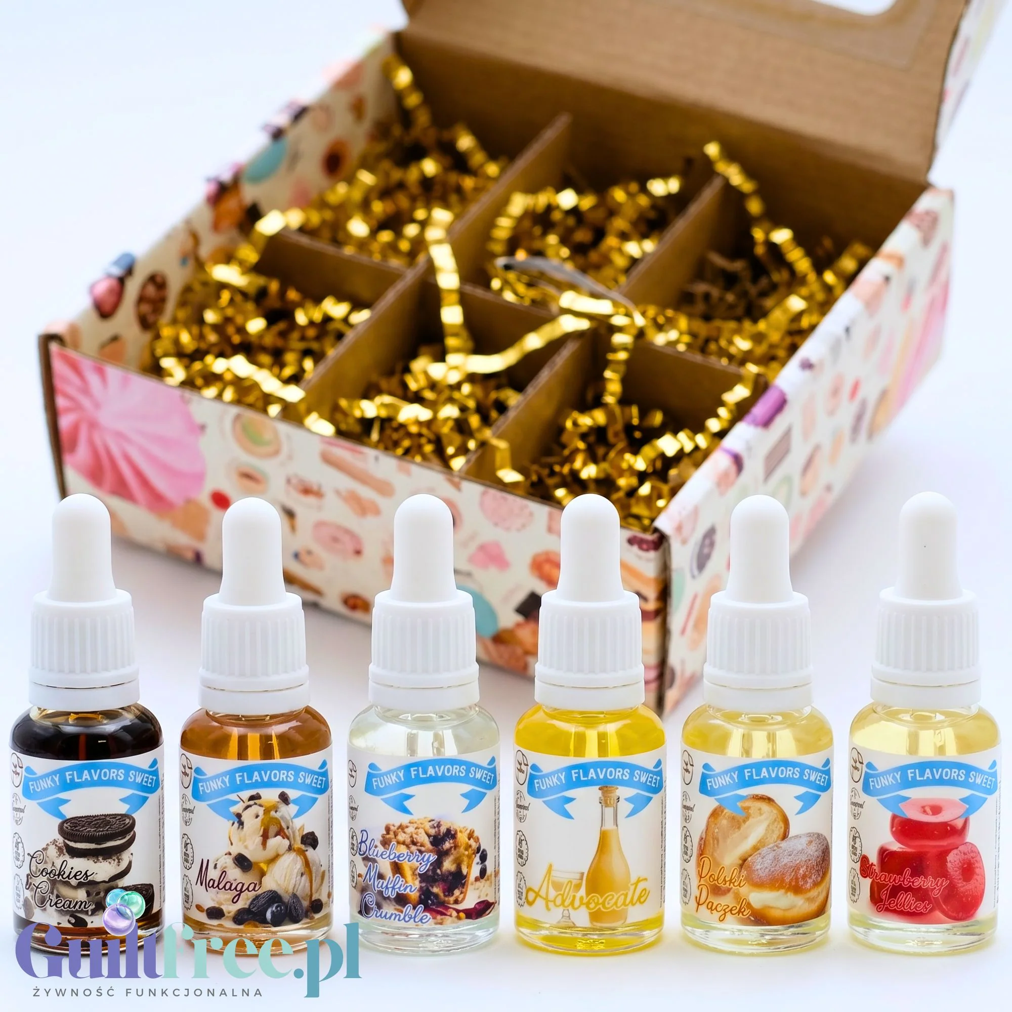 Funky Flavors Sweet 6 x 10ml, Set Testerski The Naughty Bakery - zestaw aromatów
