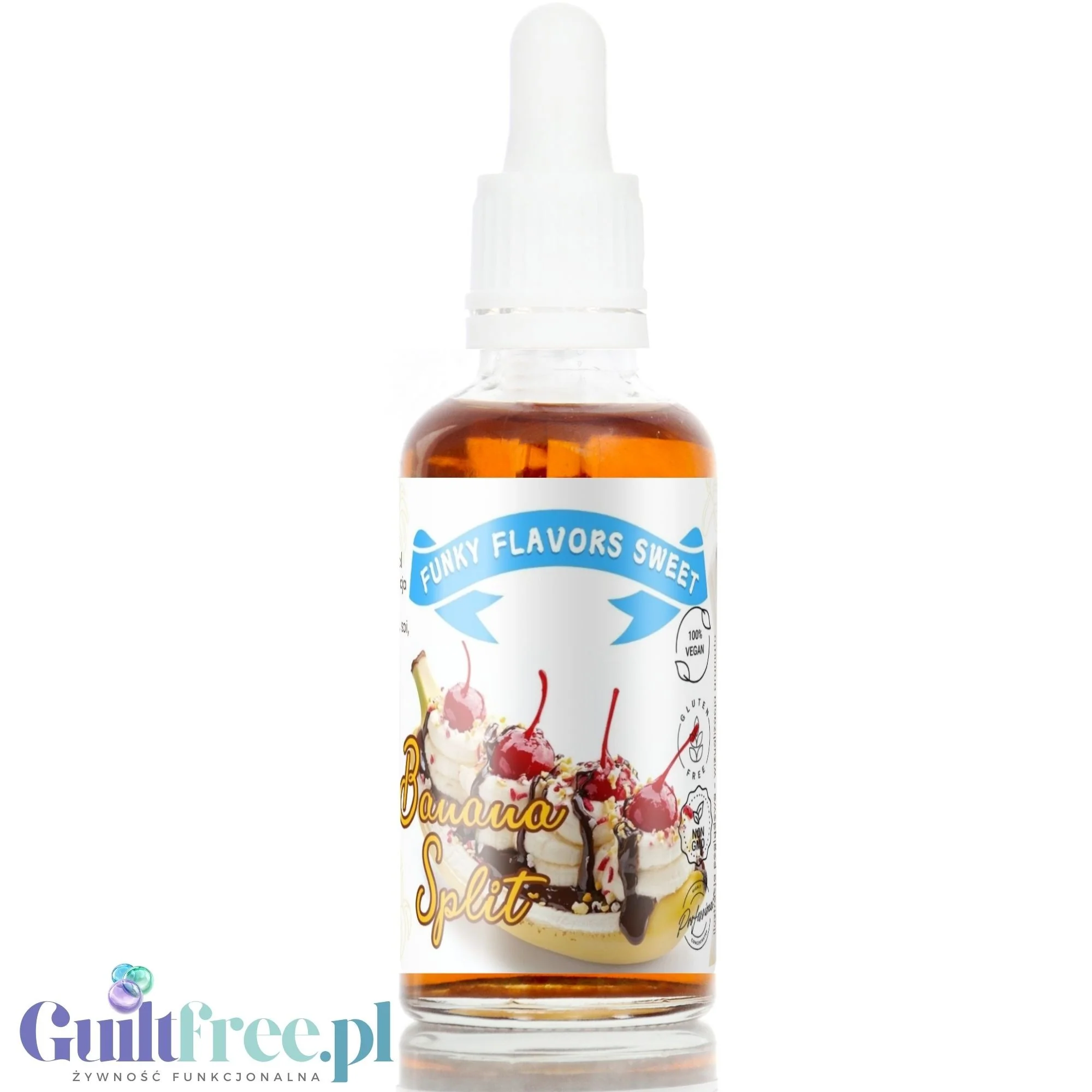Funky Flavors Sweet Banana Split - kropelki smakowe bez cukru i kalorii, Banan w Czekoladzie z Rumem