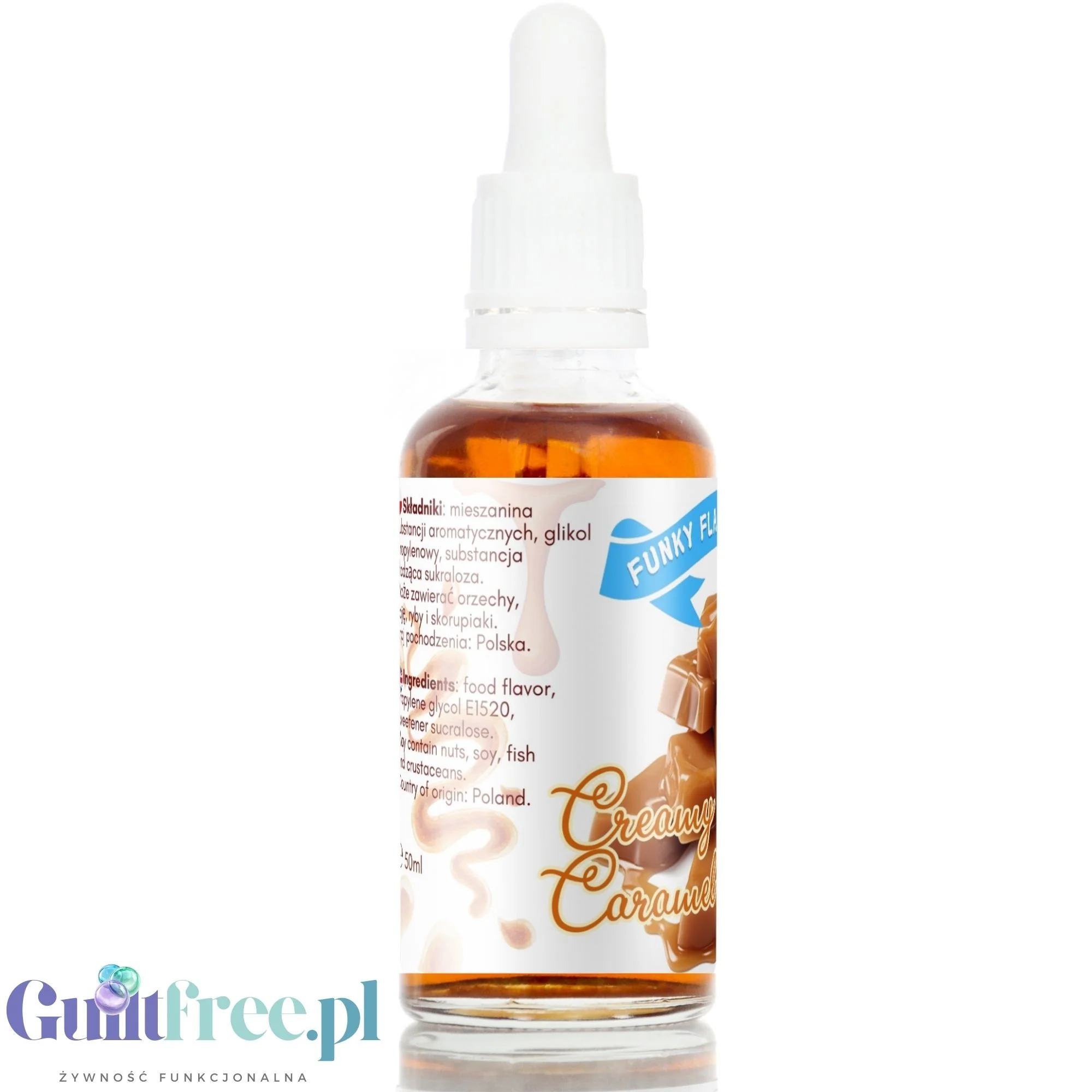 Funky Flavors Sweet Creamy Caramel - karmelowe kropelki słodzące bez cukru, bez tłuszczu, bez kalorii - Image 3
