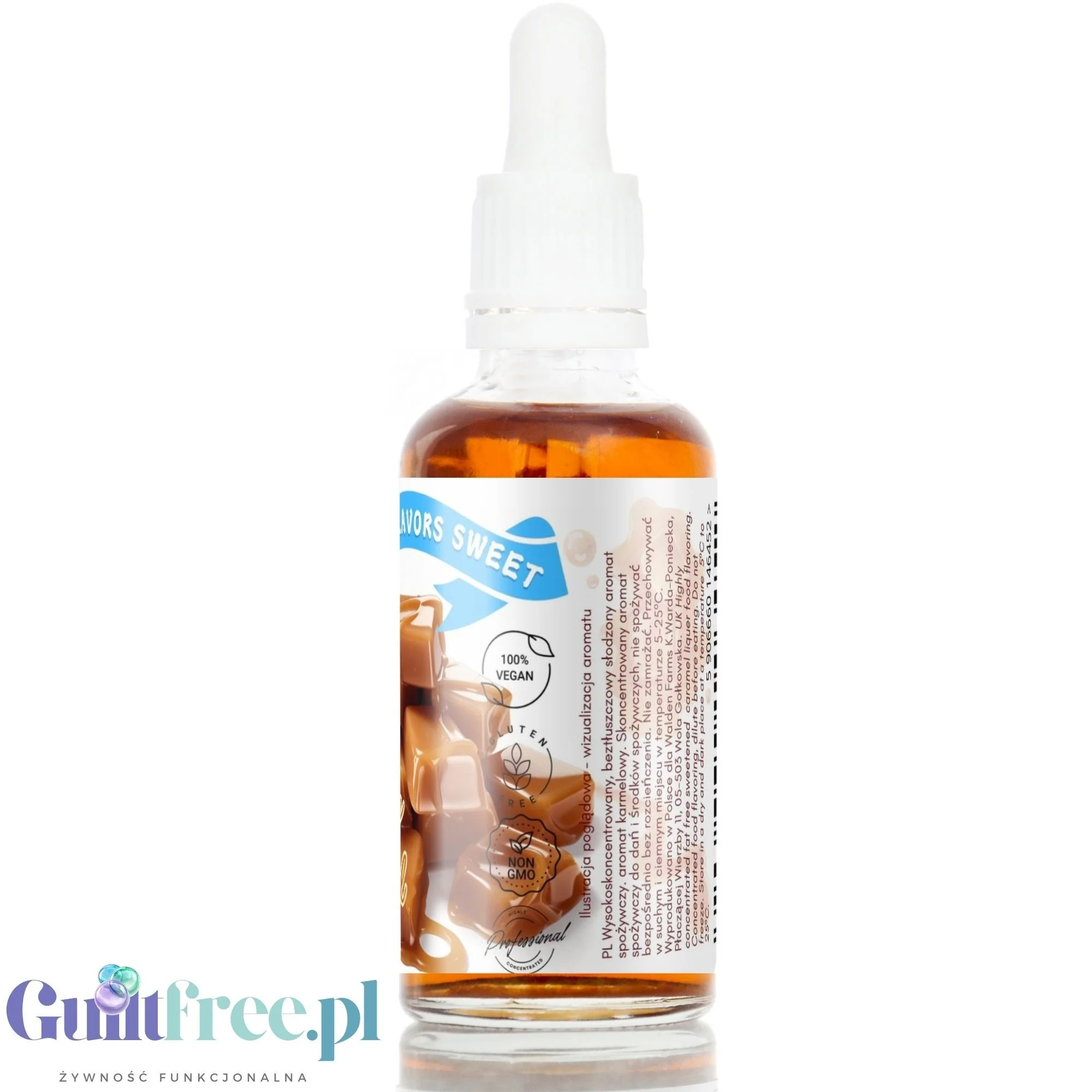Funky Flavors Sweet Creamy Caramel - karmelowe kropelki słodzące bez cukru, bez tłuszczu, bez kalorii - Image 4