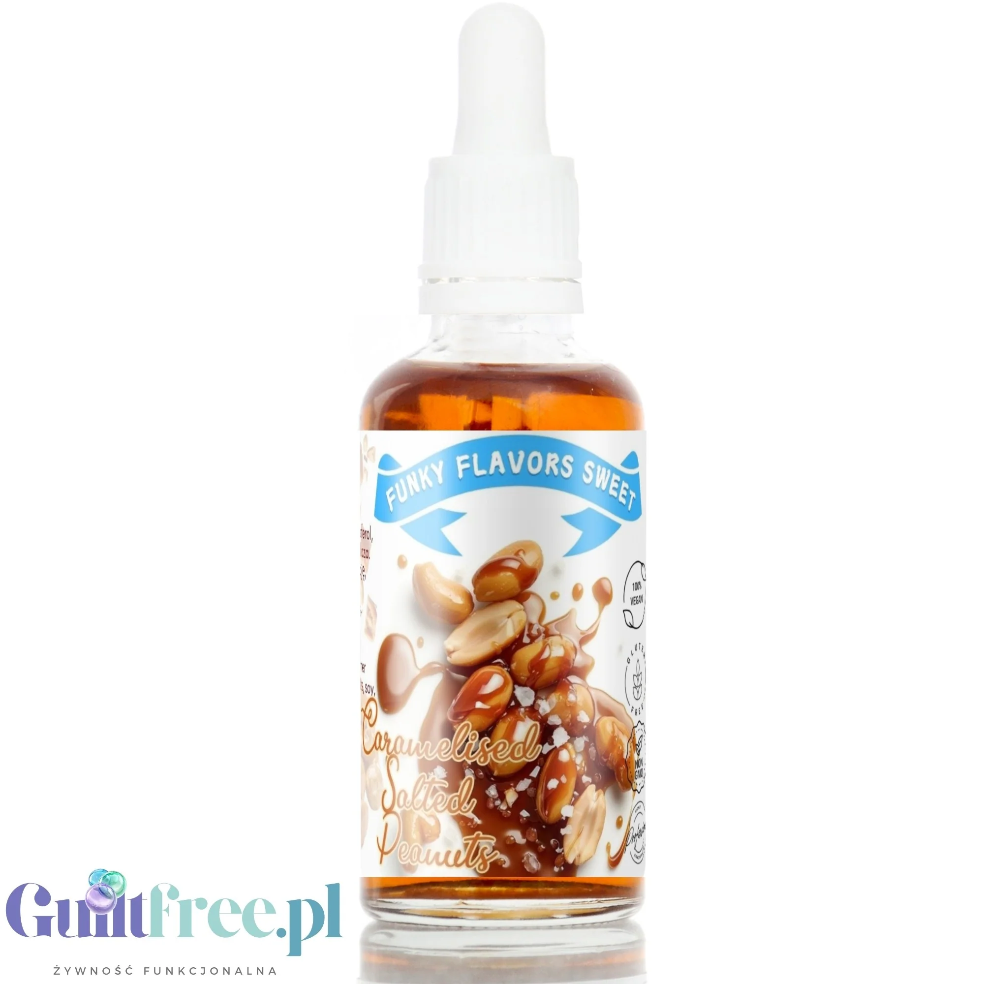 Funky Flavors Sweet Caramelised Salted Peanut - słodzące kropelki o smaku solonych orzeszków w karmelu, bez tłuszczu i kalorii