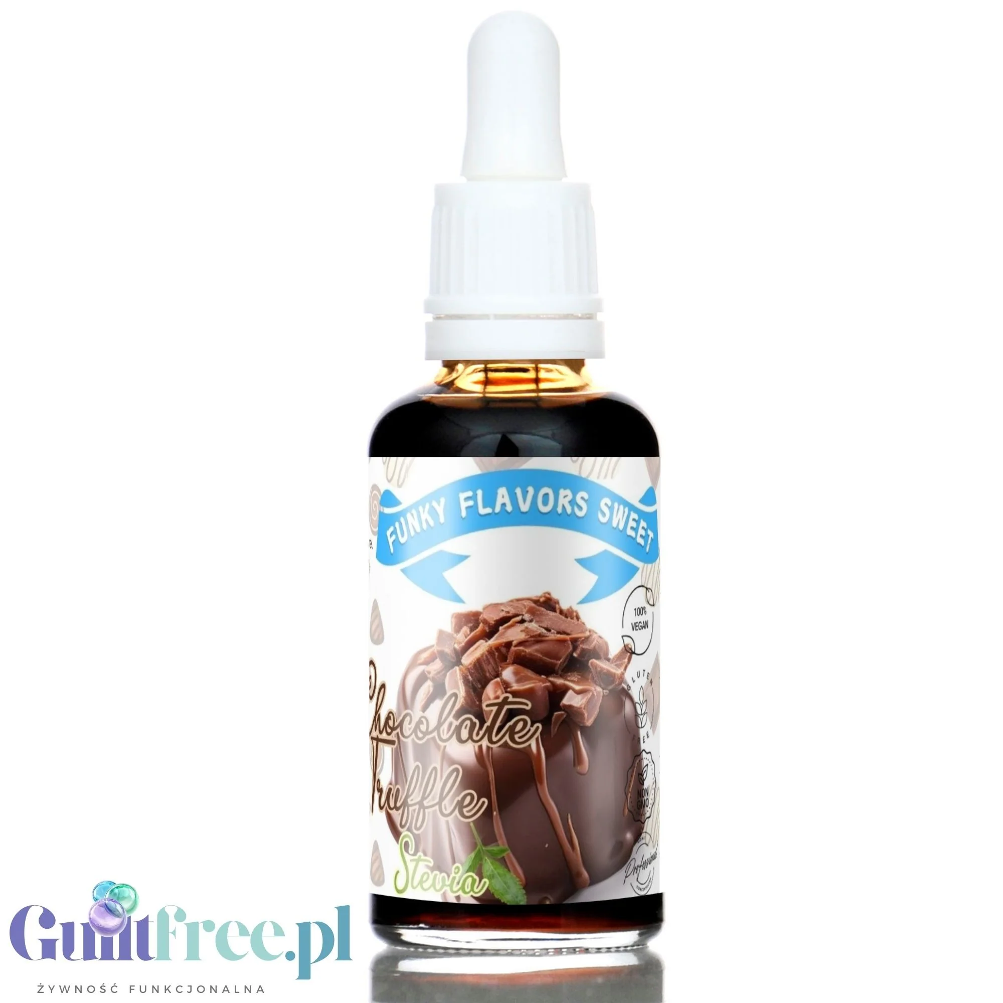 Funky Flavors Sweet Chocolate Truffle Stevia - słodzące kropelki smakowe bez cukru o smaku pralinkowym ze stewią