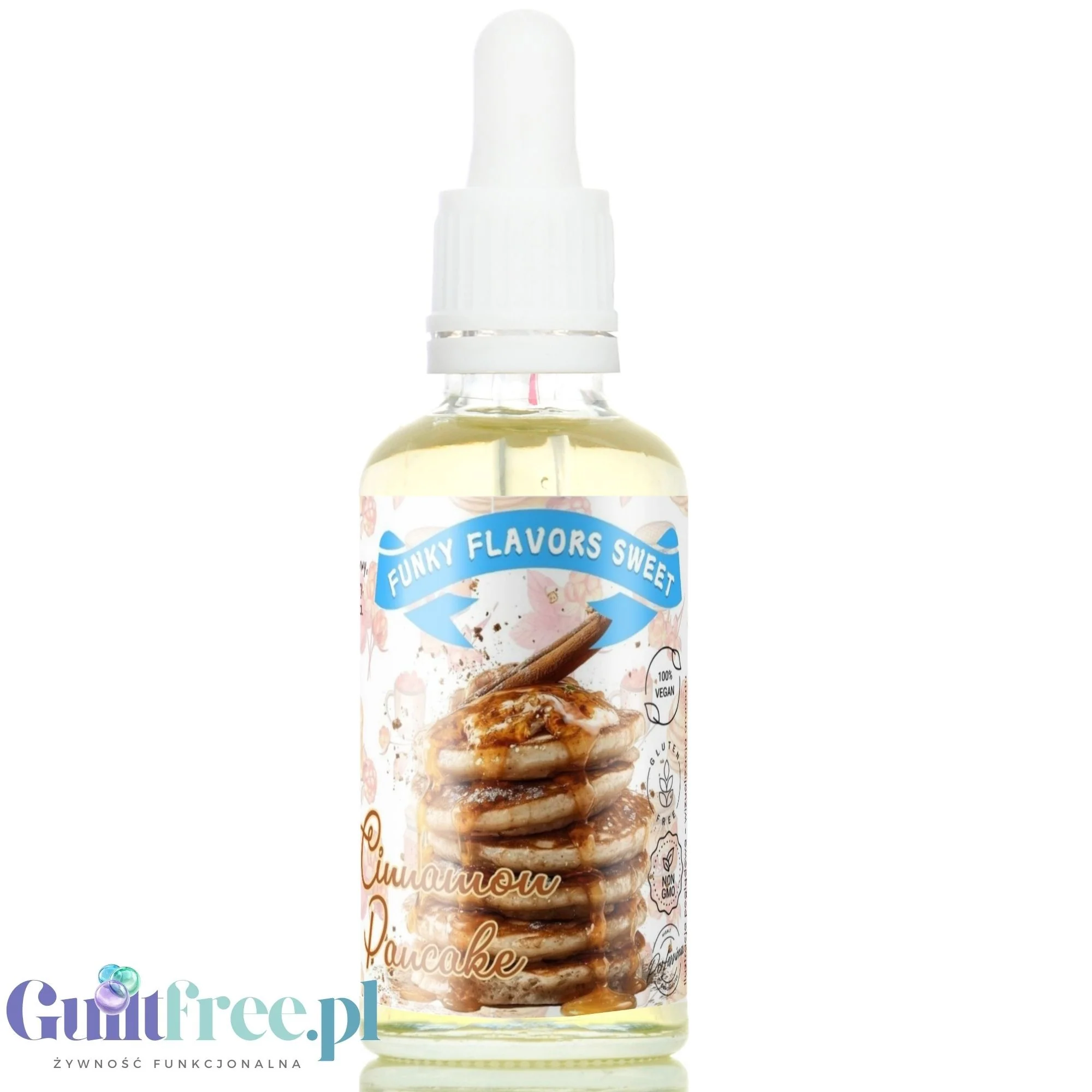 Funky Flavors Sweet Cinnamon Pancake - słodkie kropelki bez cukru i kalorii o smaku naleśników z syropem i cynamonem