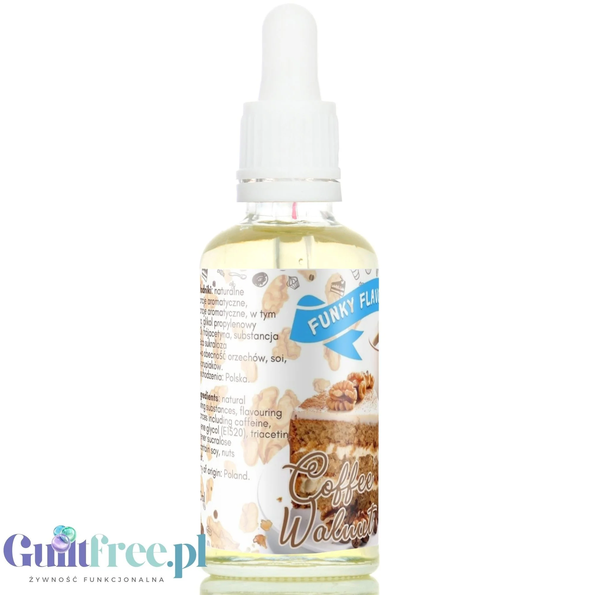 Funky Flavors Sweet Coffee Walnut - słodzący aromat ciasta kawowego z orzechami włoskimi, bez cukru, tłuszczu i kalorii - Image 3
