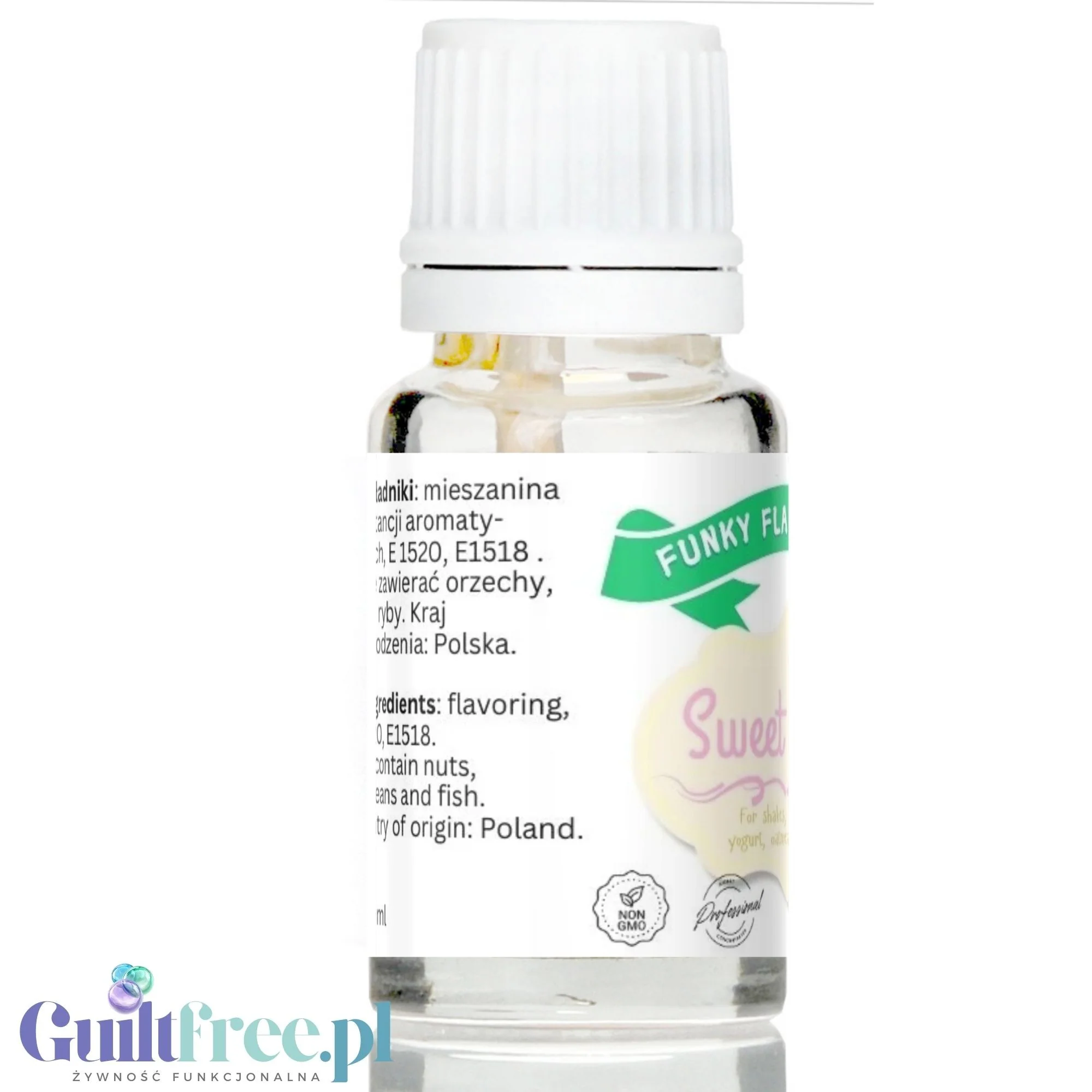 Funky Flavors Basic Sweet Cream 10ml - kropelki aromatyczne z nutą słodkiej śmietanki, bez cukru i słodzików - Image 3