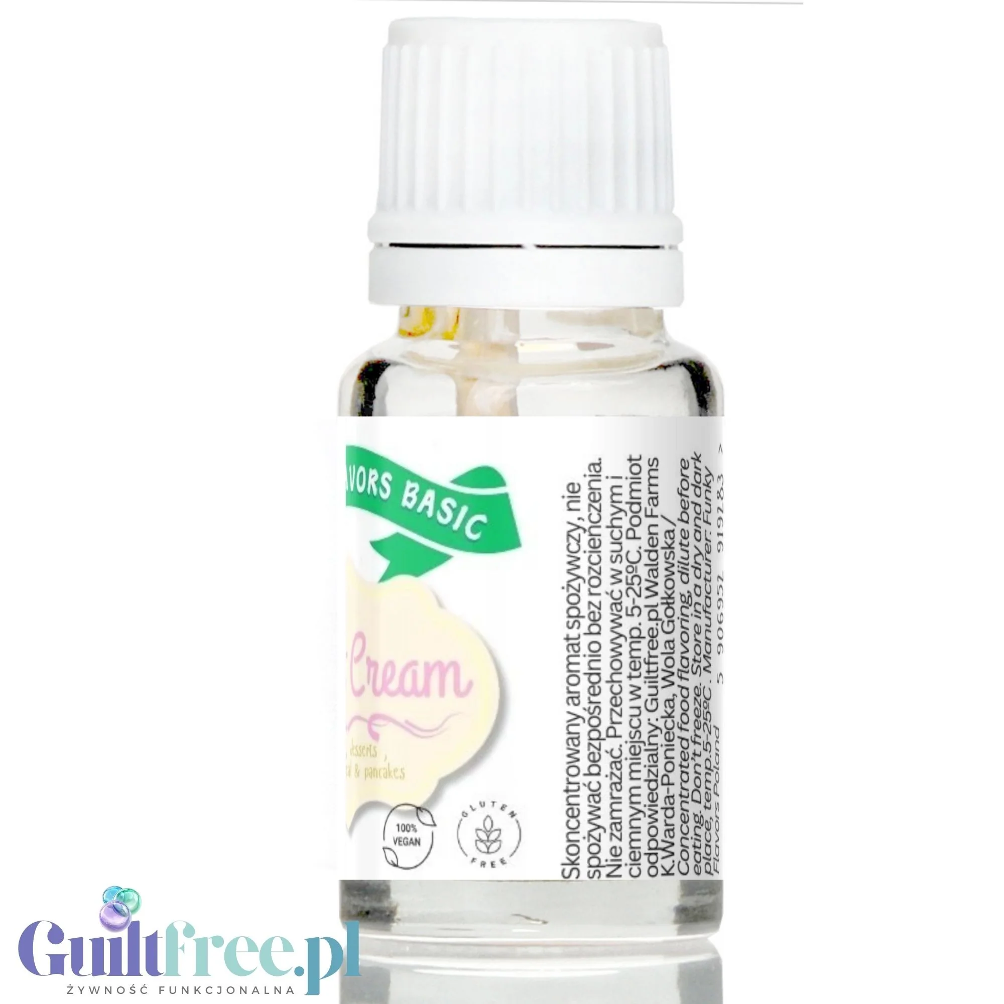 Funky Flavors Basic Sweet Cream 10ml - kropelki aromatyczne z nutą słodkiej śmietanki, bez cukru i słodzików - Image 4