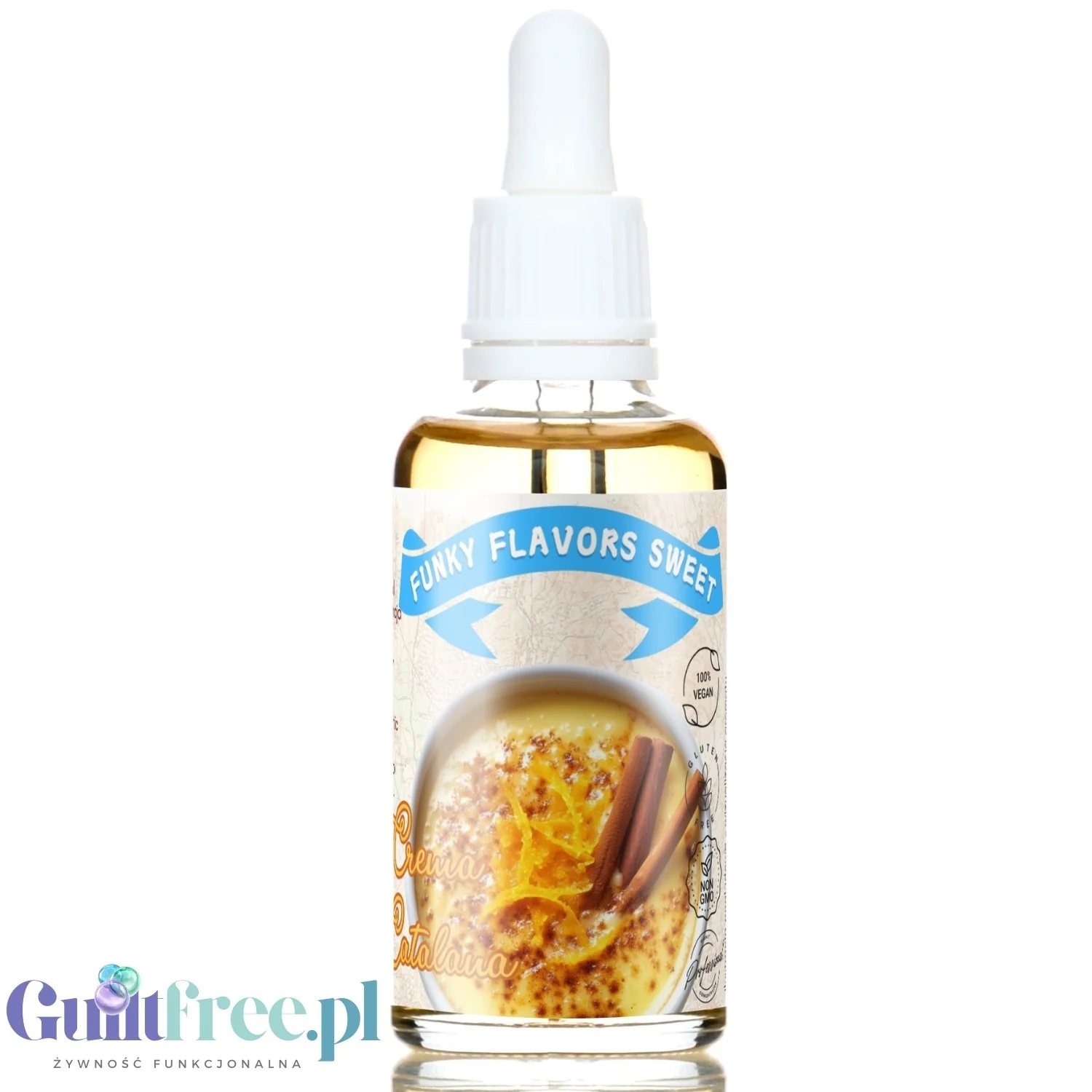 Funky Flavors Sweet Crema Catalana - słodkie kropelki bez cukru i kalorii o smaku kremu katalońskiego