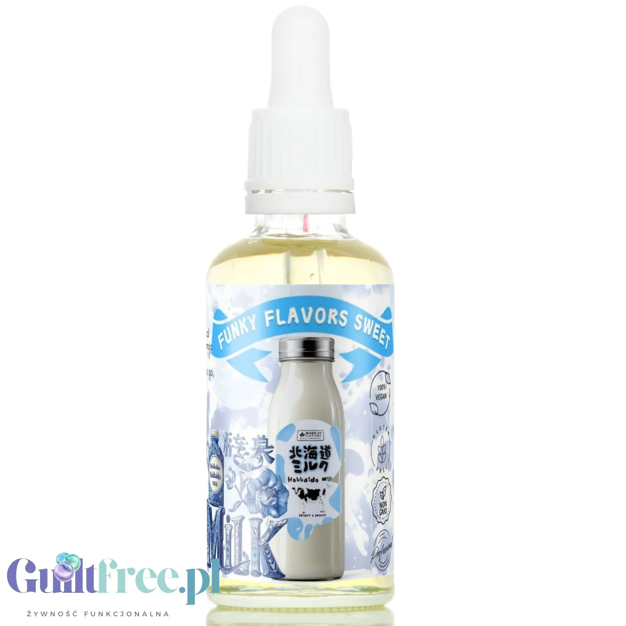 Funky Flavors Sweet Hokkaido Milk - słodkie kropelki smakowe bez cukru i kalorii