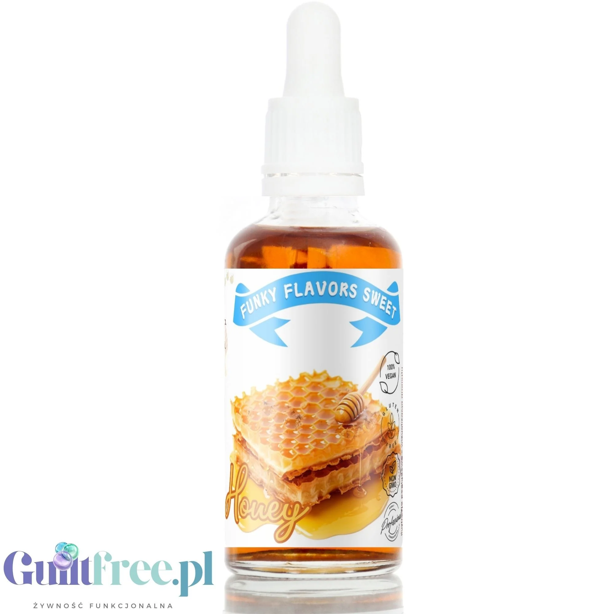 Funky Flavors Sweet Honey - wegańskie miodowe kropelki smakowe bez cukru i kalorii