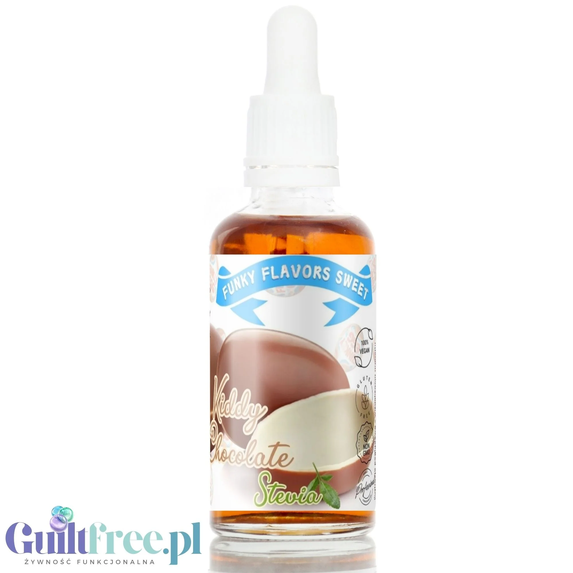Funky Flavors Sweet Kiddy Chocolate STEVIA - kropelki aromatyczne do kawy bez cukru i kalorii, aromat Czekolady Śmietankowej