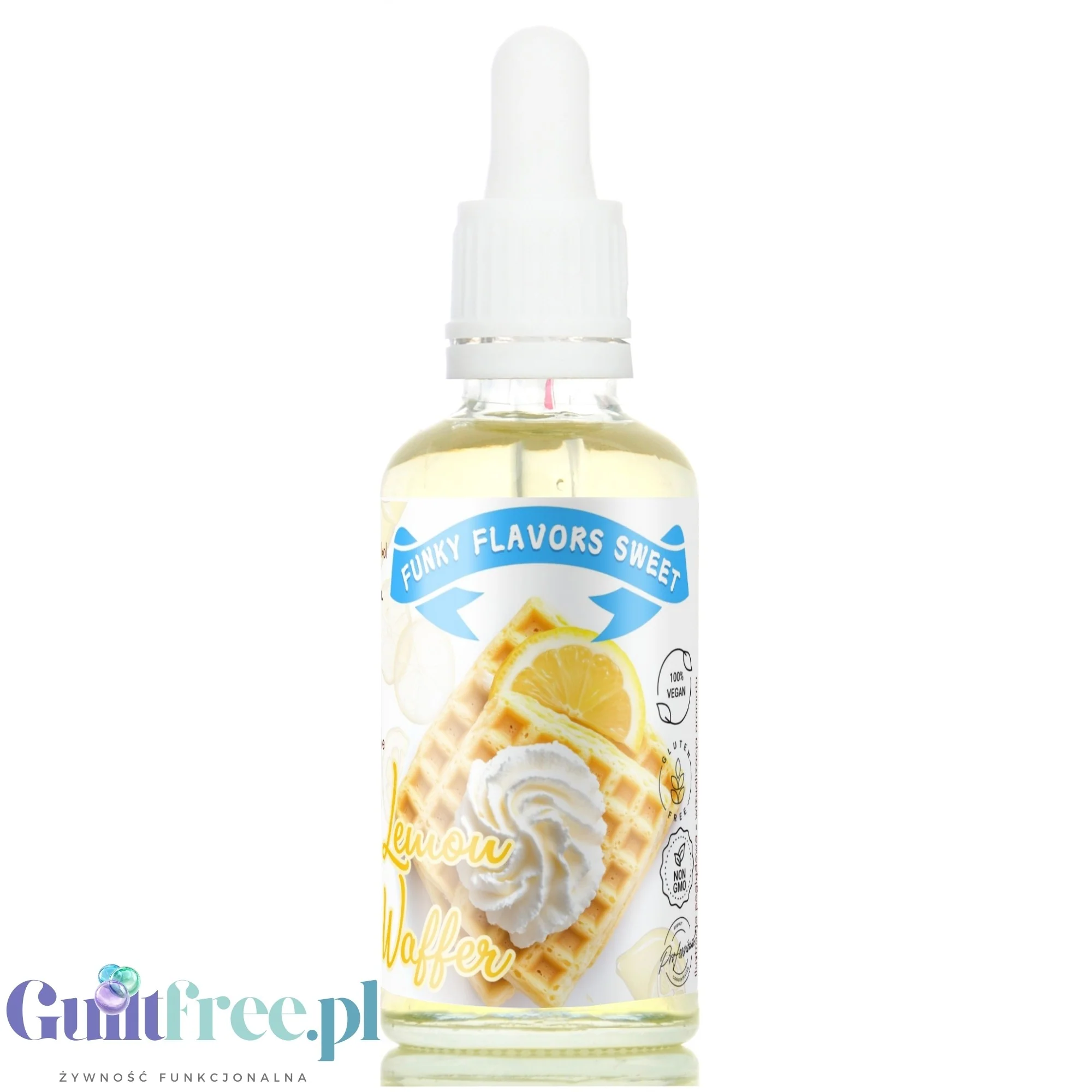 Funky Flavors Sweet Lemon Wafer - smakowe kropelki słodzące bez cukru i kalorii