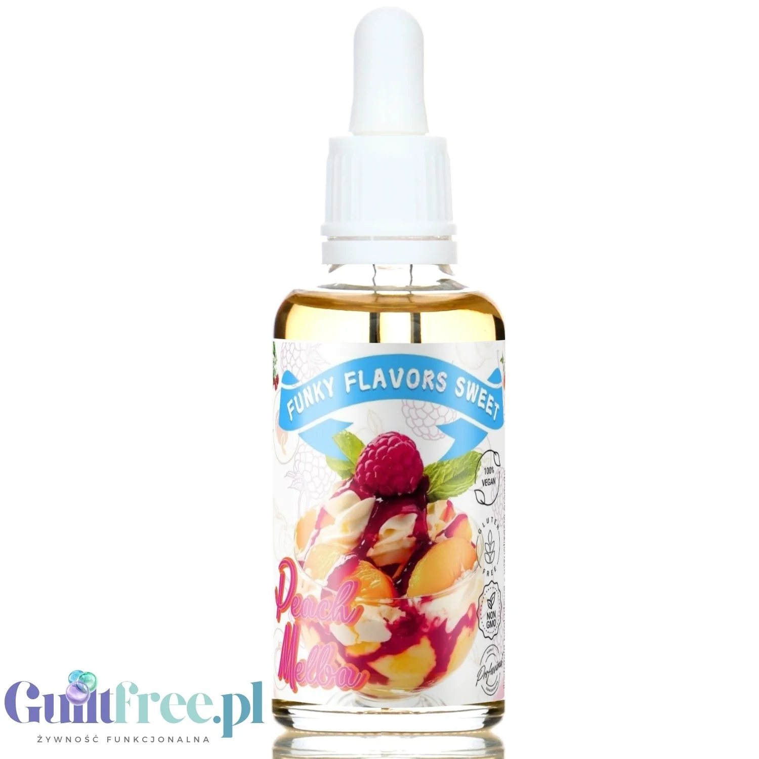 Funky Flavors Sweet Peach Melba - słodkie kropelki smakowe bez cukru i kalorii