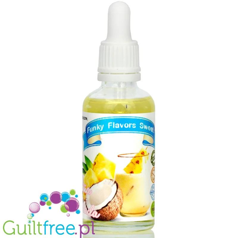 Funky Flavors Sweet Piña Colada - słodkie kropelki smakowe bez cukru i kalorii - Image 2